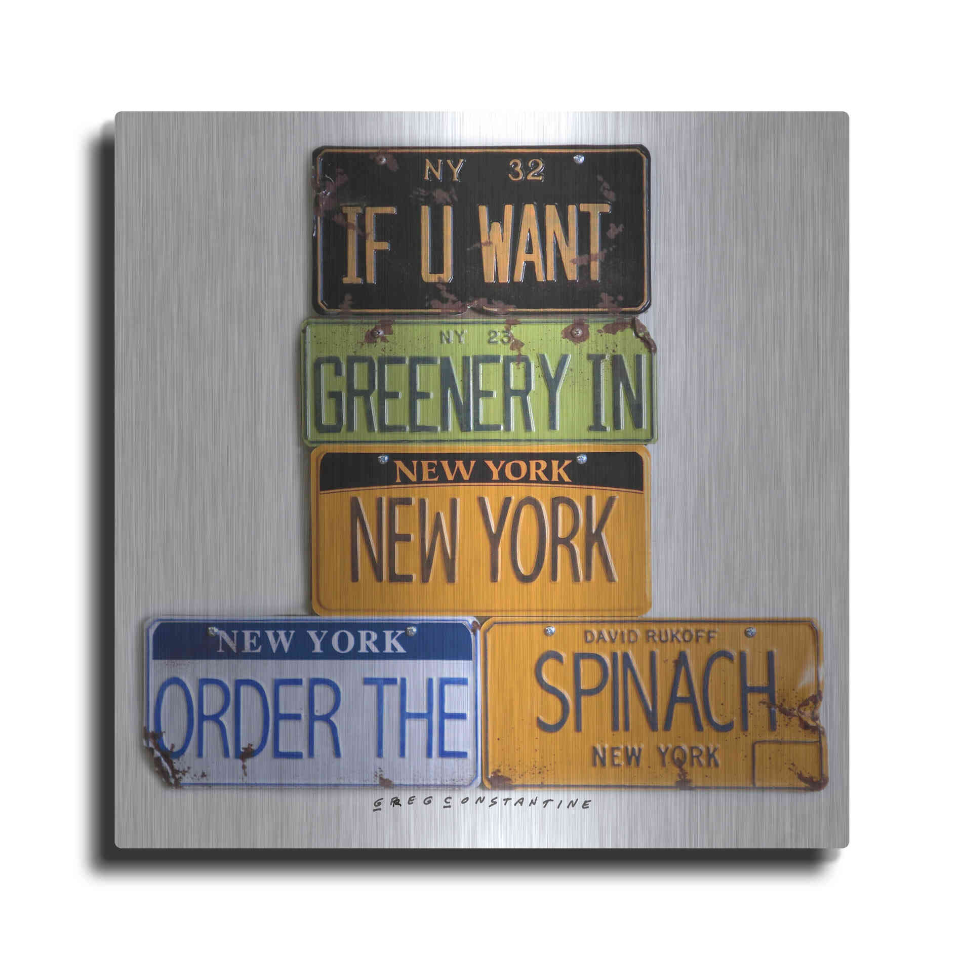 Luxe Metal Art 'Rukoff Greenery Spinach' by Gregory Constantine, Metal Wall Art
