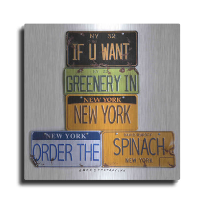 Luxe Metal Art 'Rukoff Greenery Spinach' by Gregory Constantine, Metal Wall Art