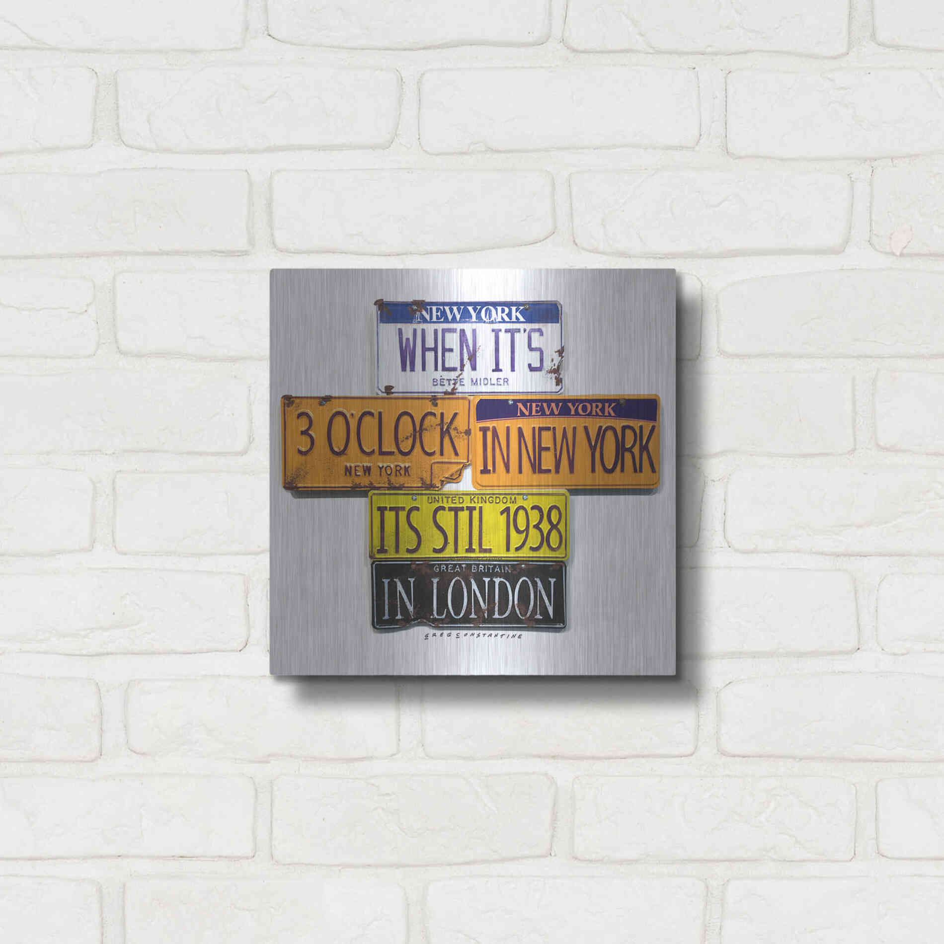 Luxe Metal Art 'Middler 1938 In London' by Gregory Constantine, Metal Wall Art,12x12
