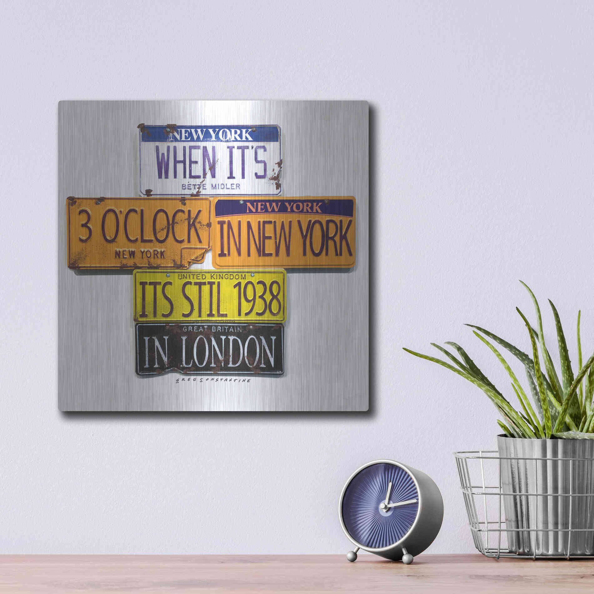 Luxe Metal Art 'Middler 1938 In London' by Gregory Constantine, Metal Wall Art,12x12