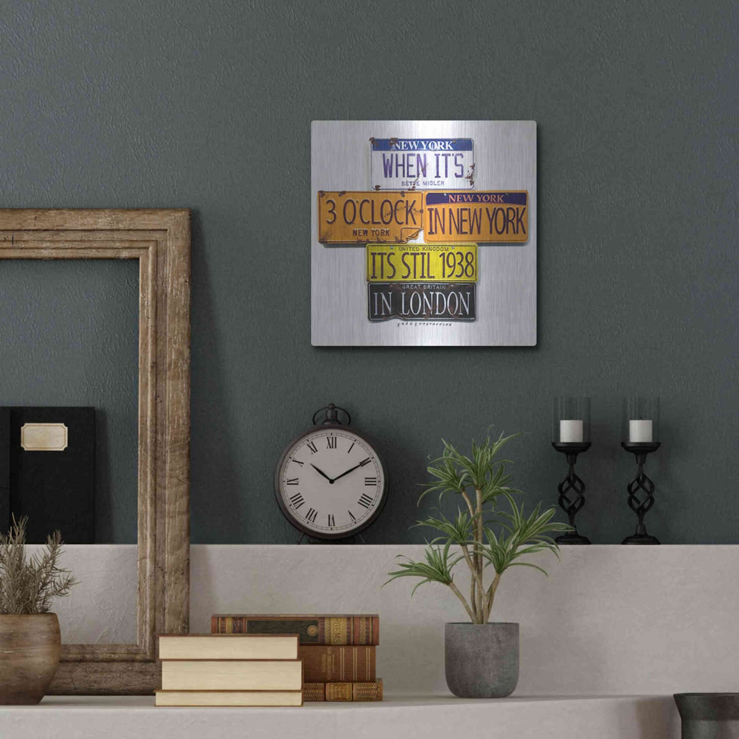 Luxe Metal Art 'Middler 1938 In London' by Gregory Constantine, Metal Wall Art,12x12