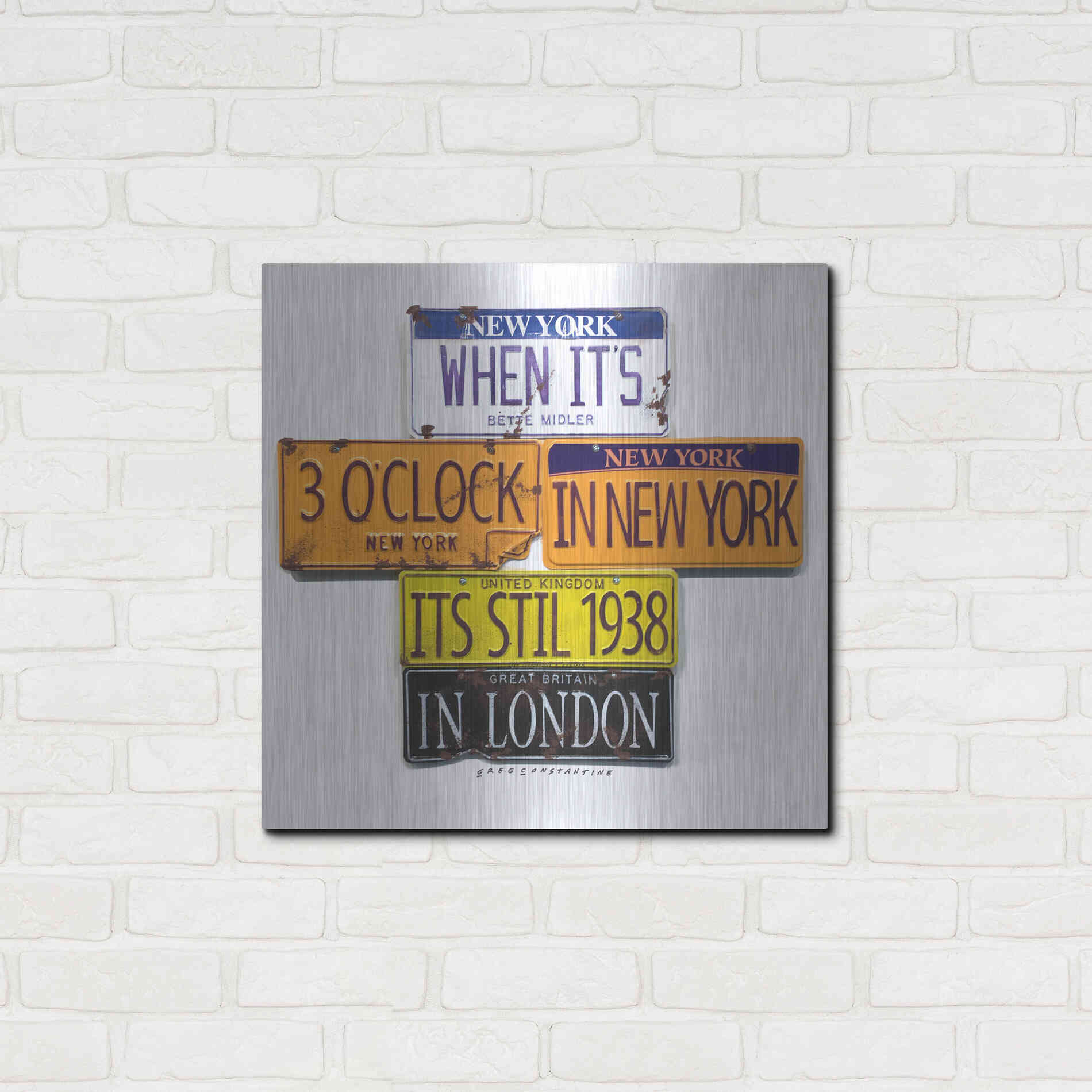 Luxe Metal Art 'Middler 1938 In London' by Gregory Constantine, Metal Wall Art,24x24