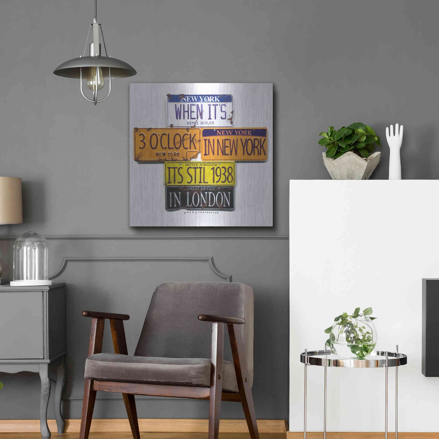 Luxe Metal Art 'Middler 1938 In London' by Gregory Constantine, Metal Wall Art,24x24