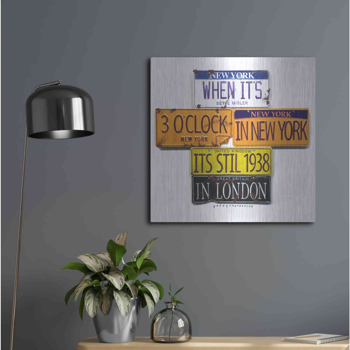 Luxe Metal Art 'Middler 1938 In London' by Gregory Constantine, Metal Wall Art,24x24