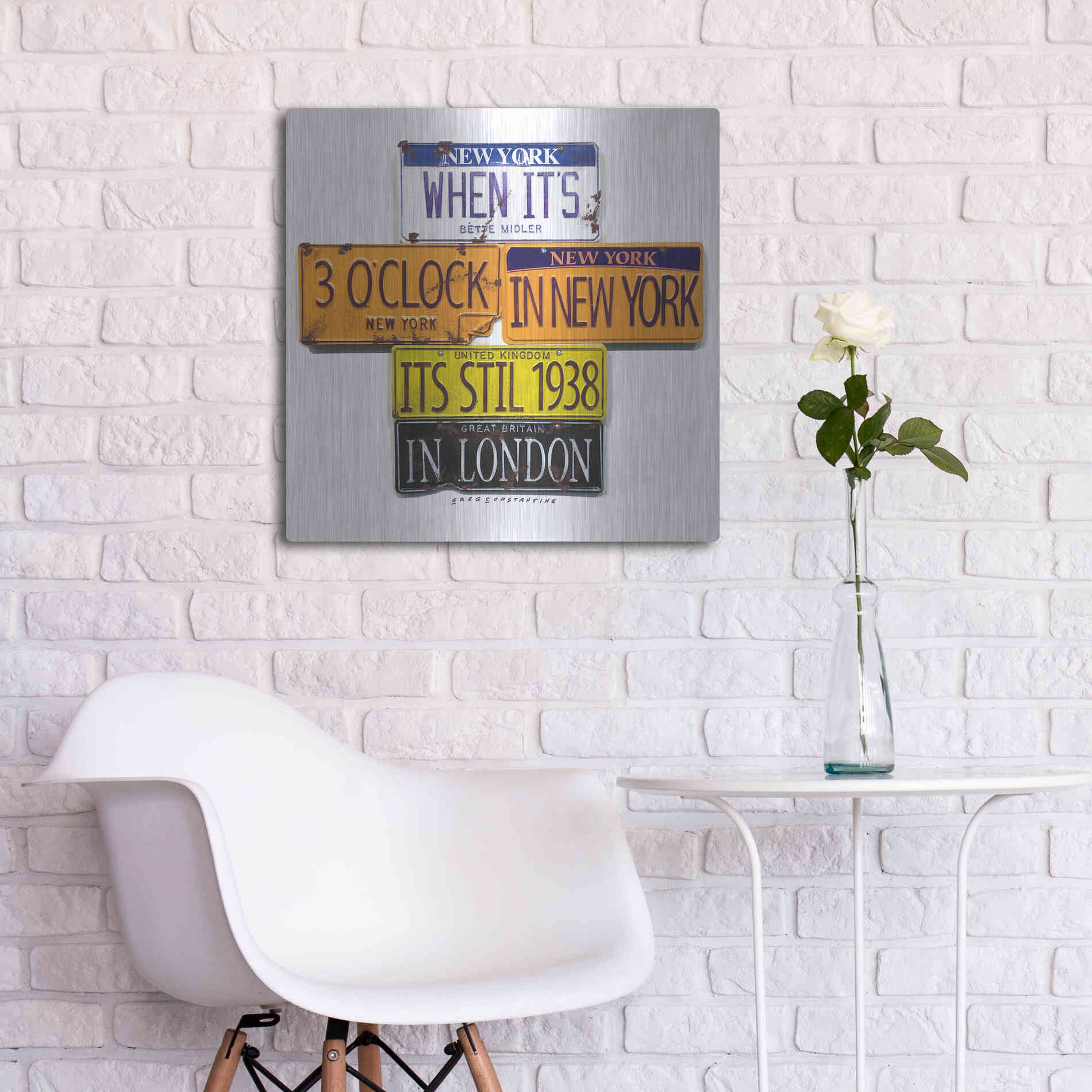 Luxe Metal Art 'Middler 1938 In London' by Gregory Constantine, Metal Wall Art,24x24