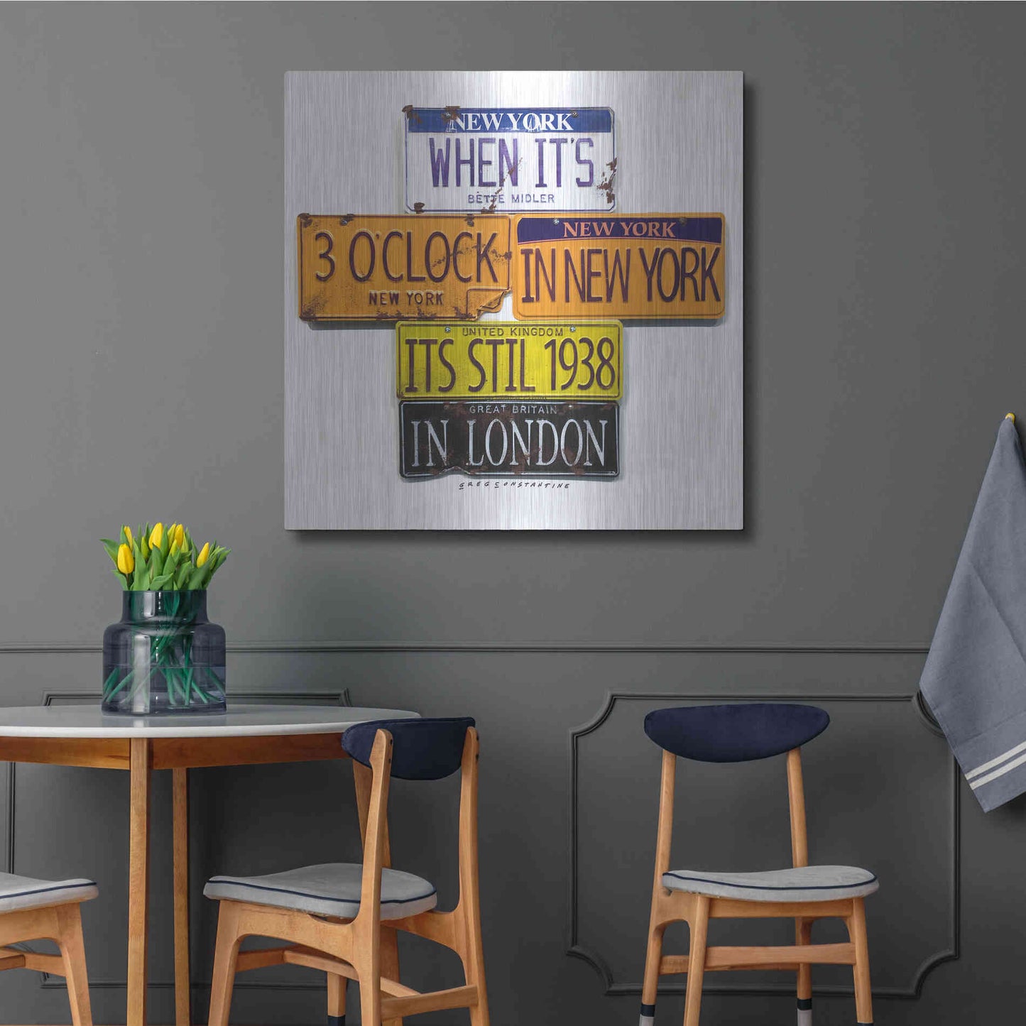Luxe Metal Art 'Middler 1938 In London' by Gregory Constantine, Metal Wall Art,36x36