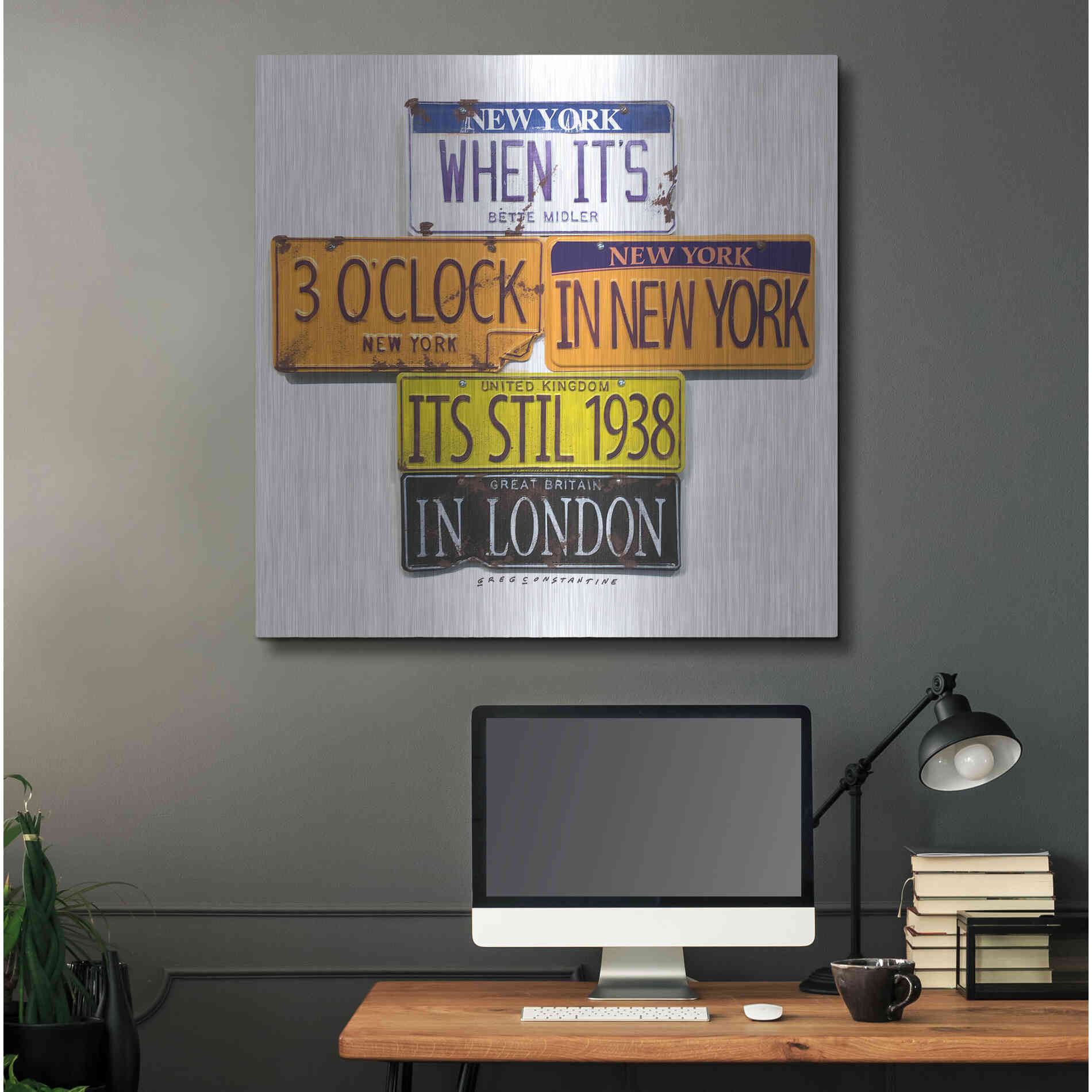 Luxe Metal Art 'Middler 1938 In London' by Gregory Constantine, Metal Wall Art,36x36