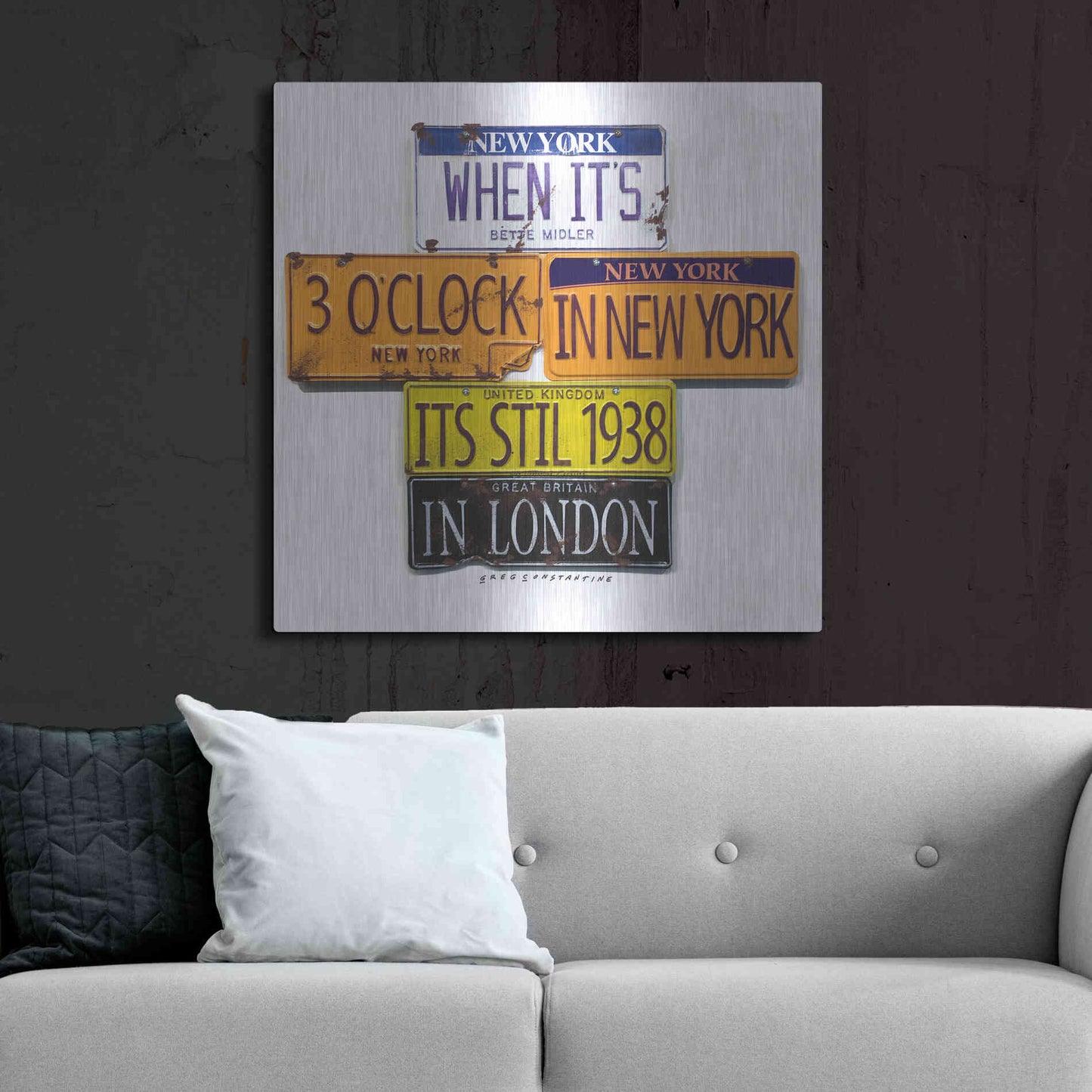 Luxe Metal Art 'Middler 1938 In London' by Gregory Constantine, Metal Wall Art,36x36