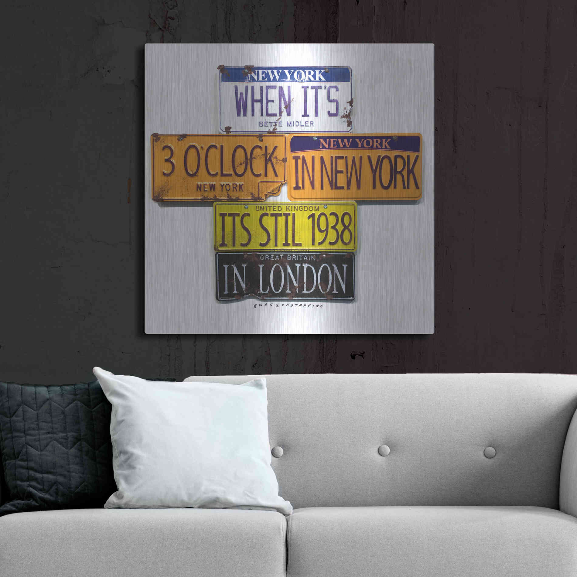 Luxe Metal Art 'Middler 1938 In London' by Gregory Constantine, Metal Wall Art,36x36