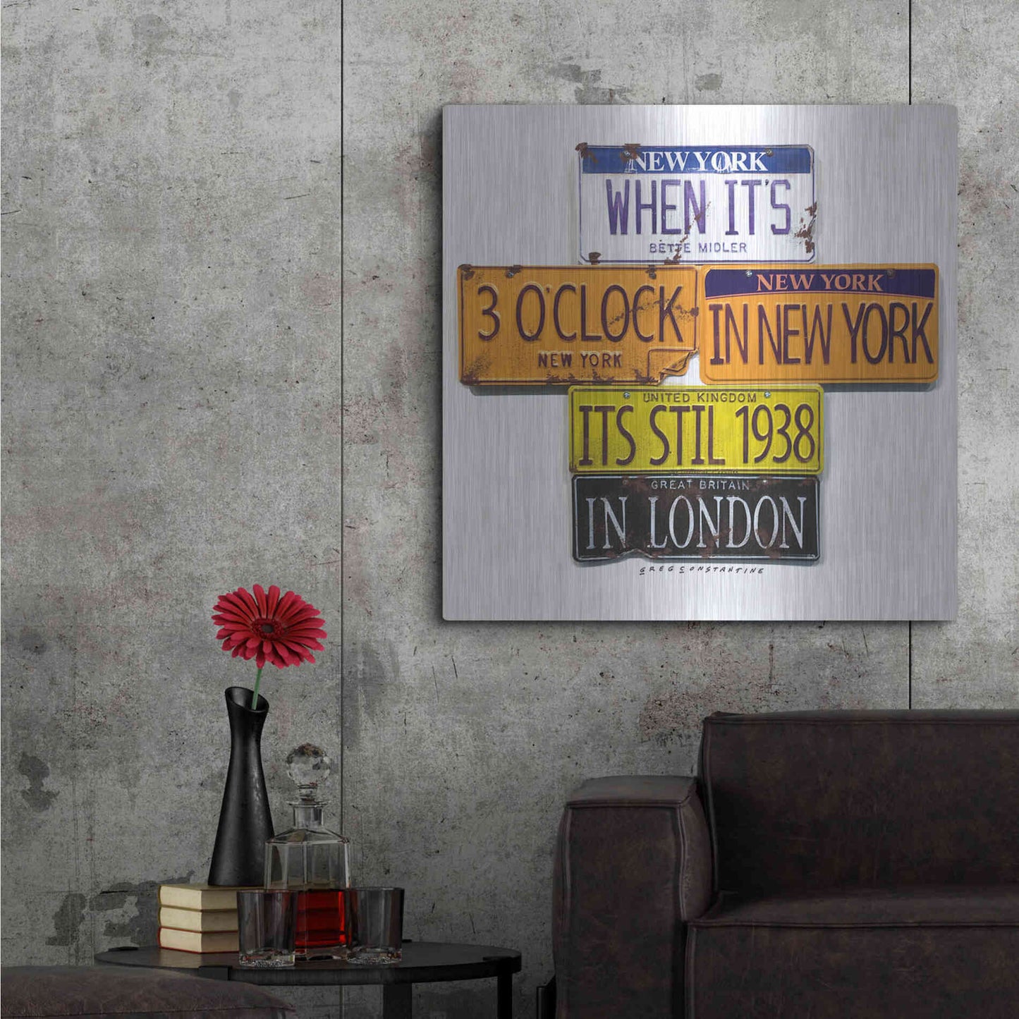 Luxe Metal Art 'Middler 1938 In London' by Gregory Constantine, Metal Wall Art,36x36