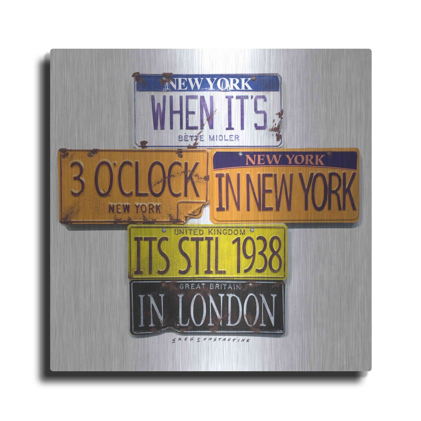 Luxe Metal Art 'Middler 1938 In London' by Gregory Constantine, Metal Wall Art