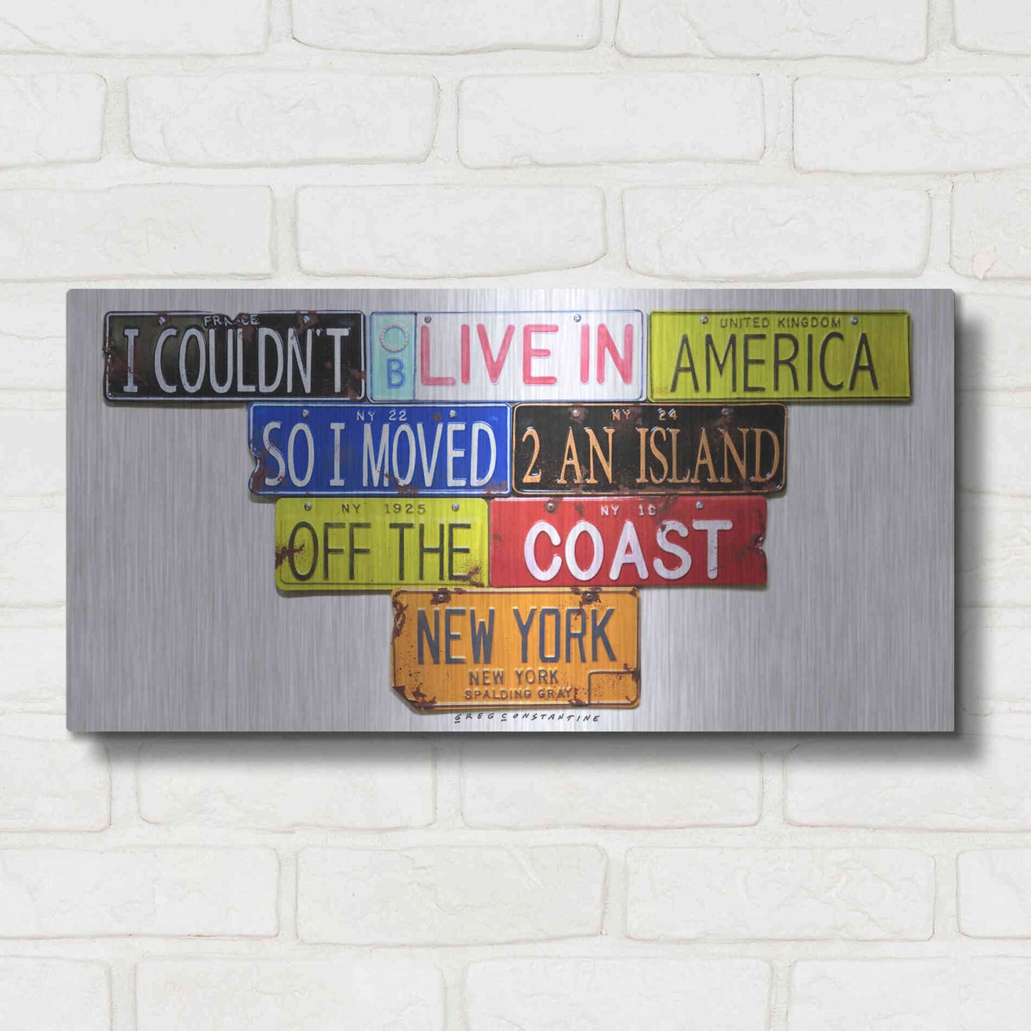 Luxe Metal Art 'Gray Island Off The Coast' by Gregory Constantine, Metal Wall Art,24x12