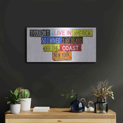 Luxe Metal Art 'Gray Island Off The Coast' by Gregory Constantine, Metal Wall Art,24x12