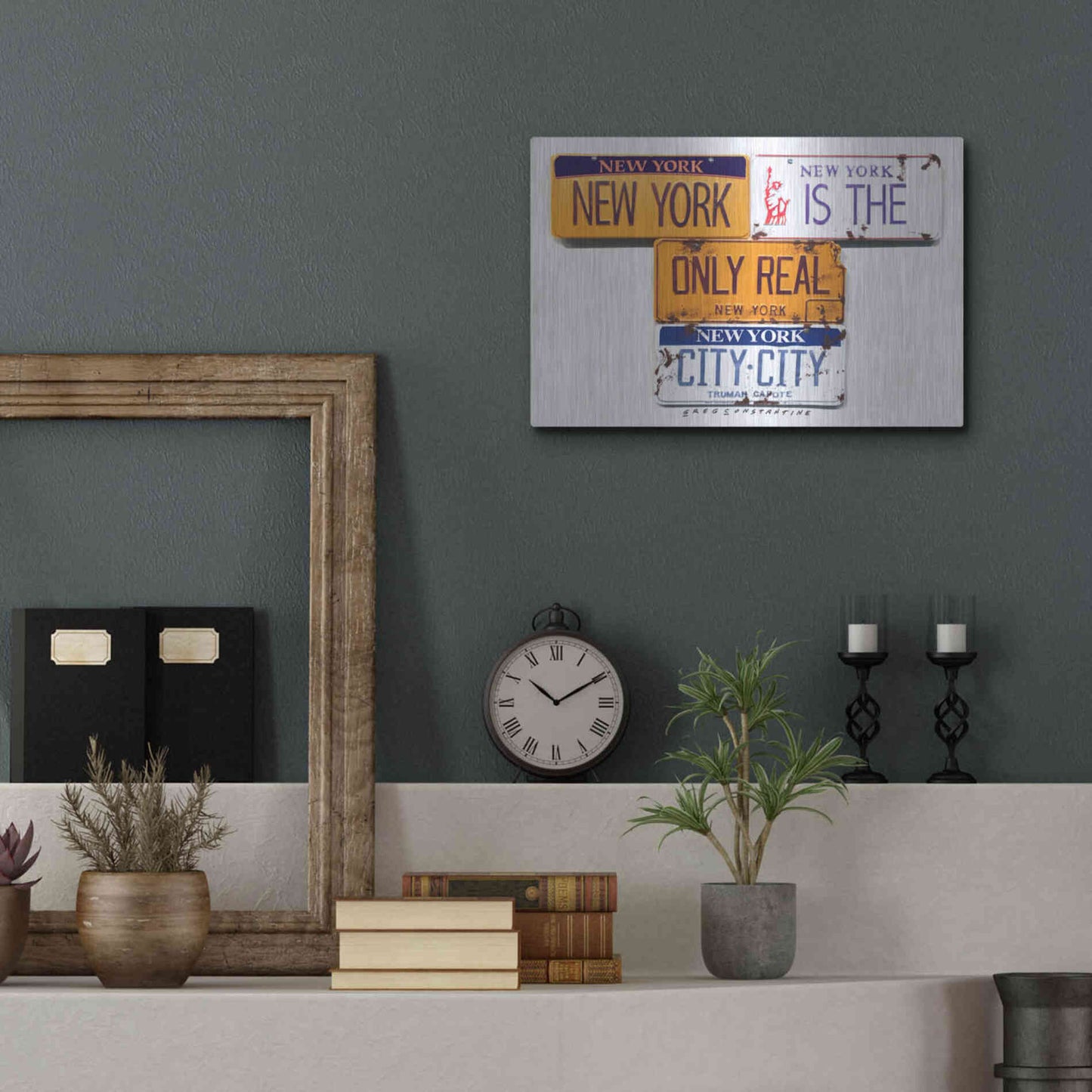 Luxe Metal Art 'Capote City City' by Gregory Constantine, Metal Wall Art,16x12