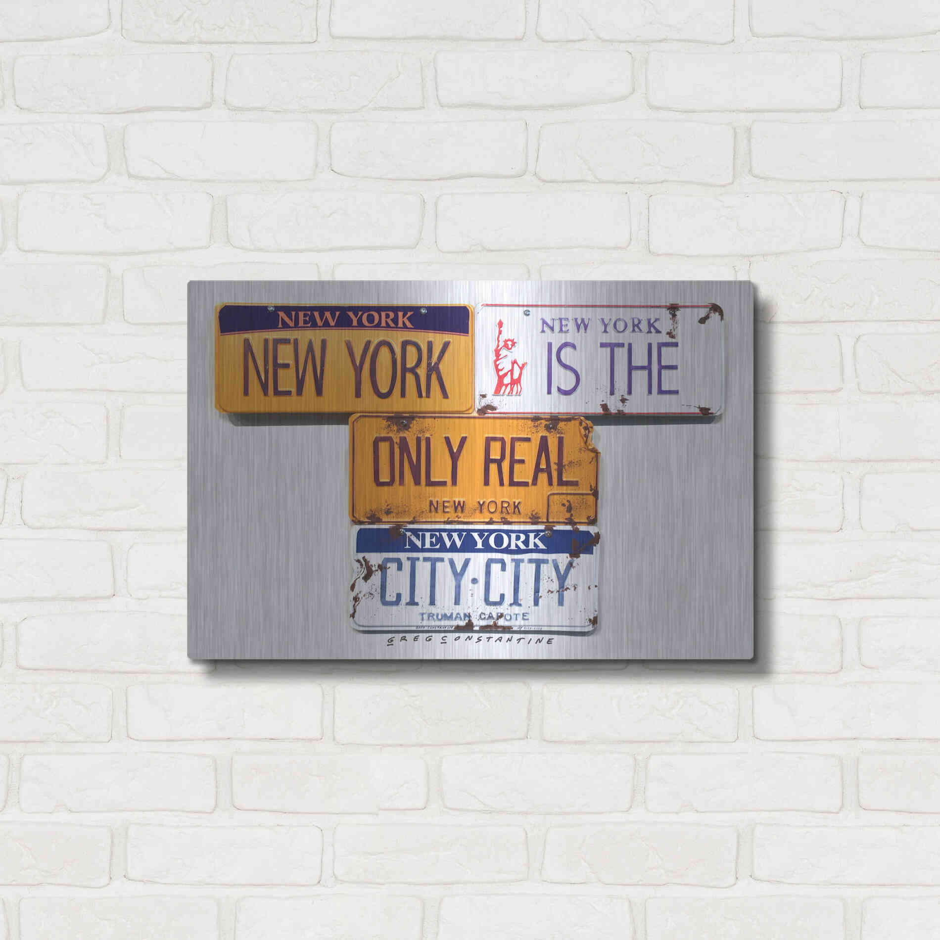 Luxe Metal Art 'Capote City City' by Gregory Constantine, Metal Wall Art,24x16