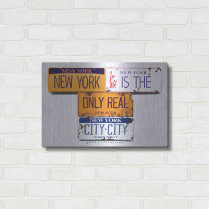 Luxe Metal Art 'Capote City City' by Gregory Constantine, Metal Wall Art,24x16