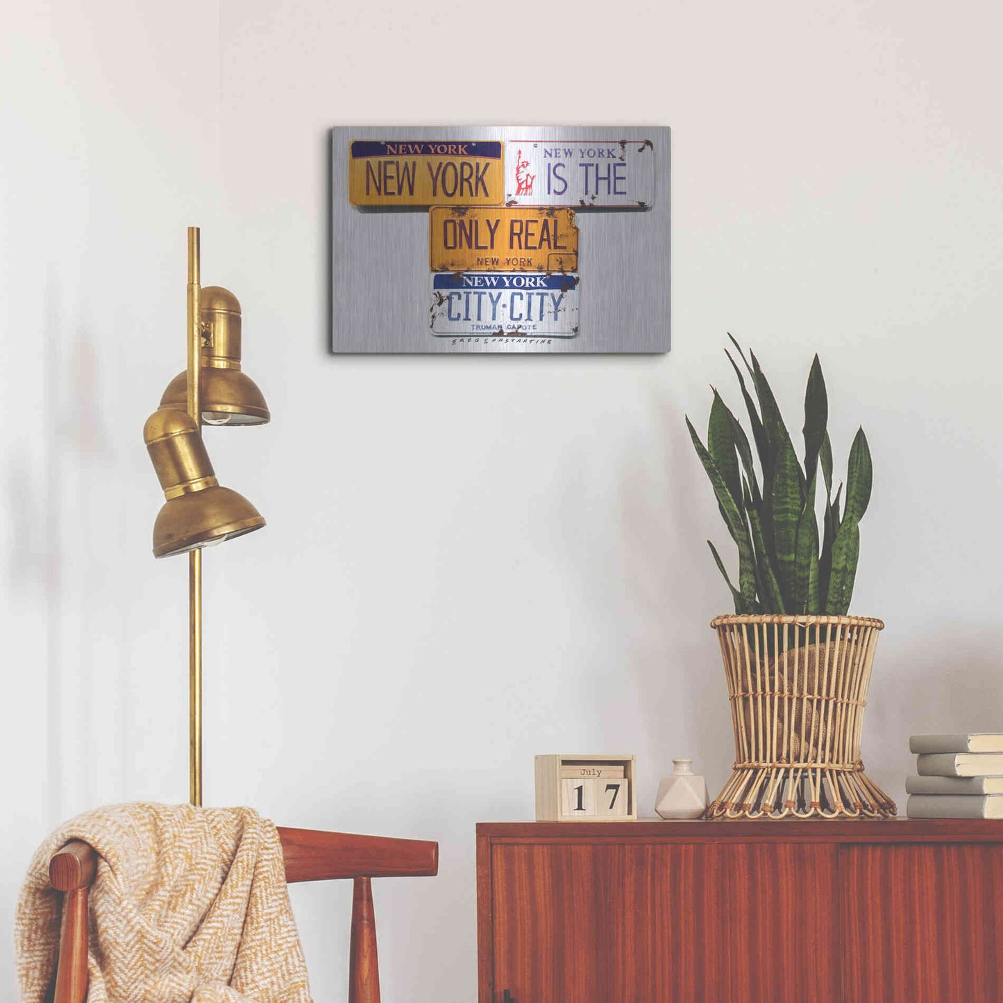 Luxe Metal Art 'Capote City City' by Gregory Constantine, Metal Wall Art,24x16