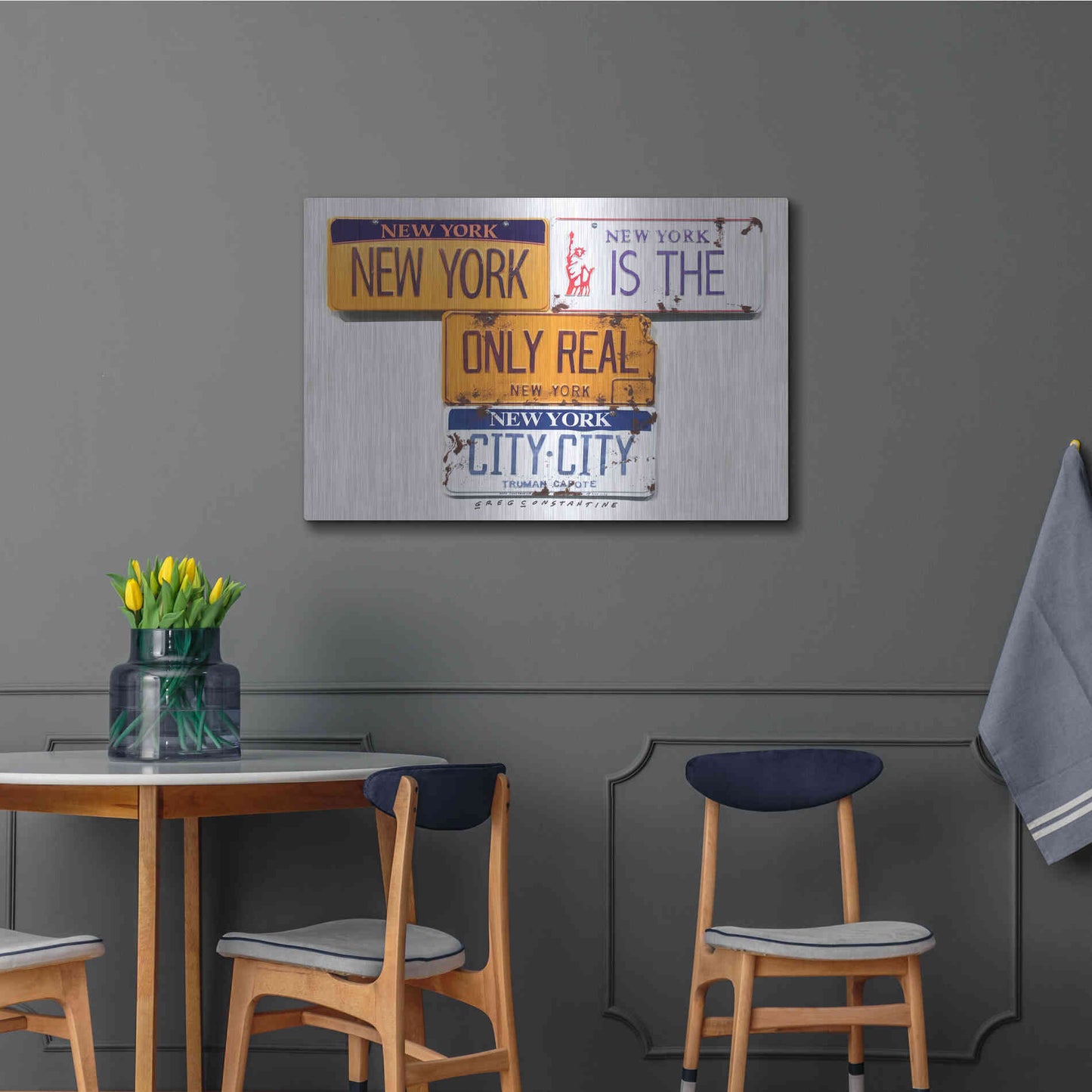 Luxe Metal Art 'Capote City City' by Gregory Constantine, Metal Wall Art,36x24