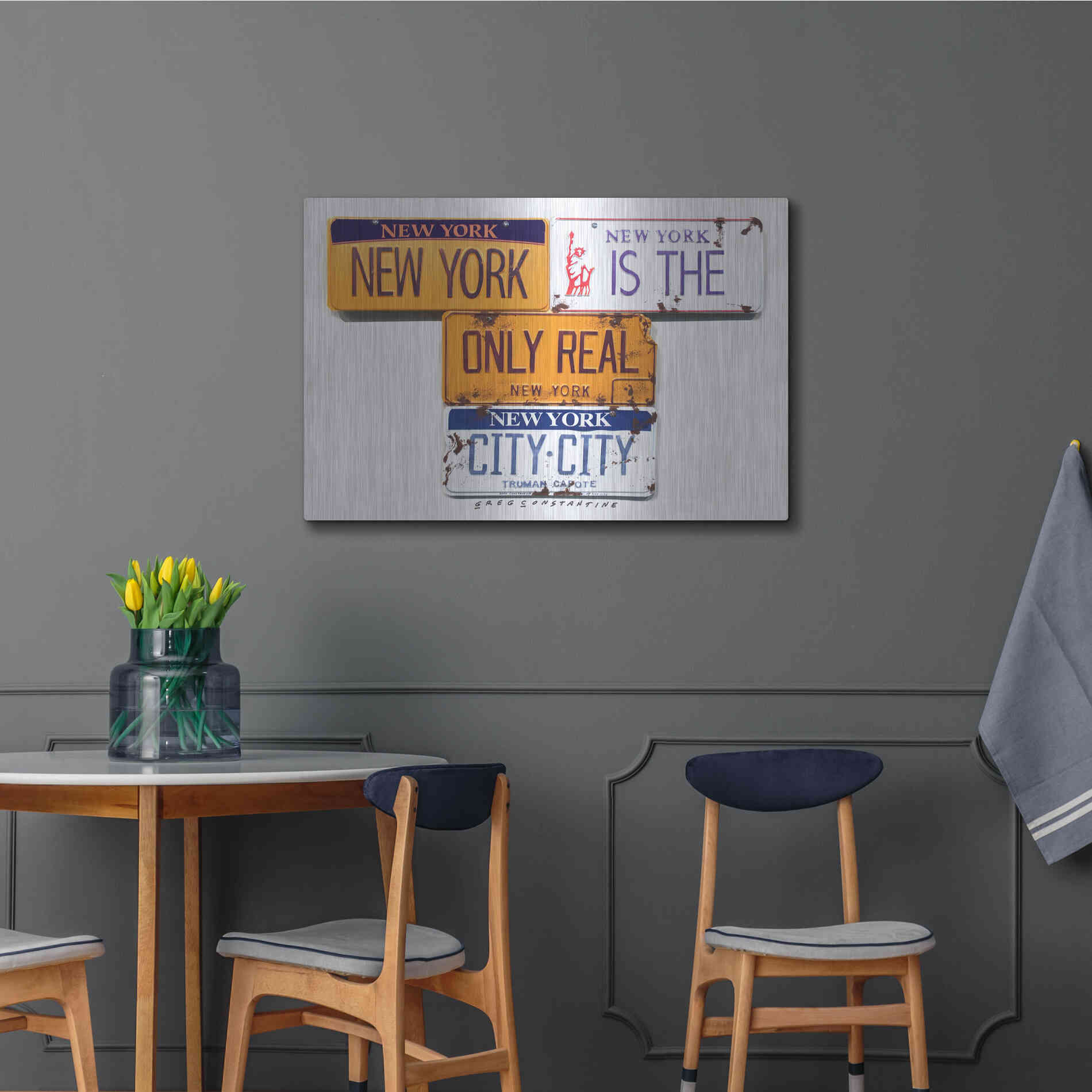 Luxe Metal Art 'Capote City City' by Gregory Constantine, Metal Wall Art,36x24