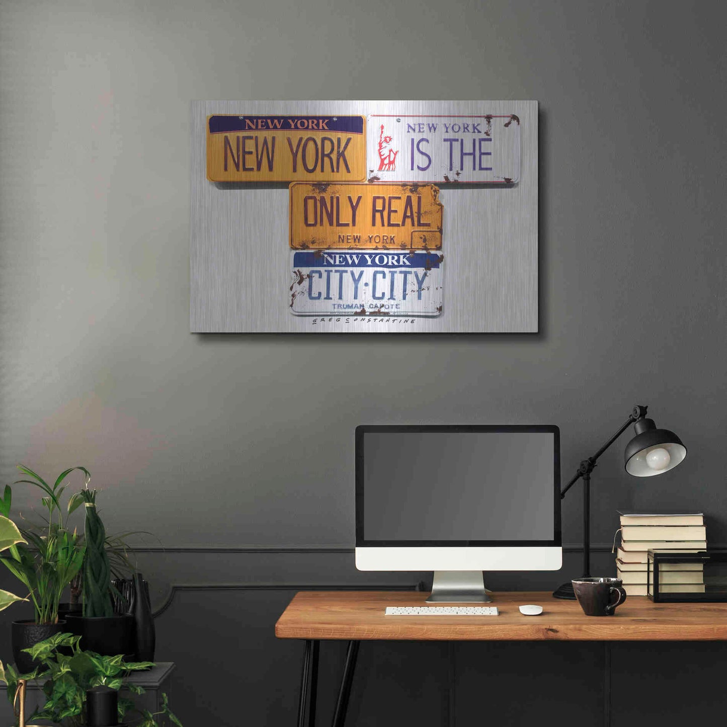 Luxe Metal Art 'Capote City City' by Gregory Constantine, Metal Wall Art,36x24