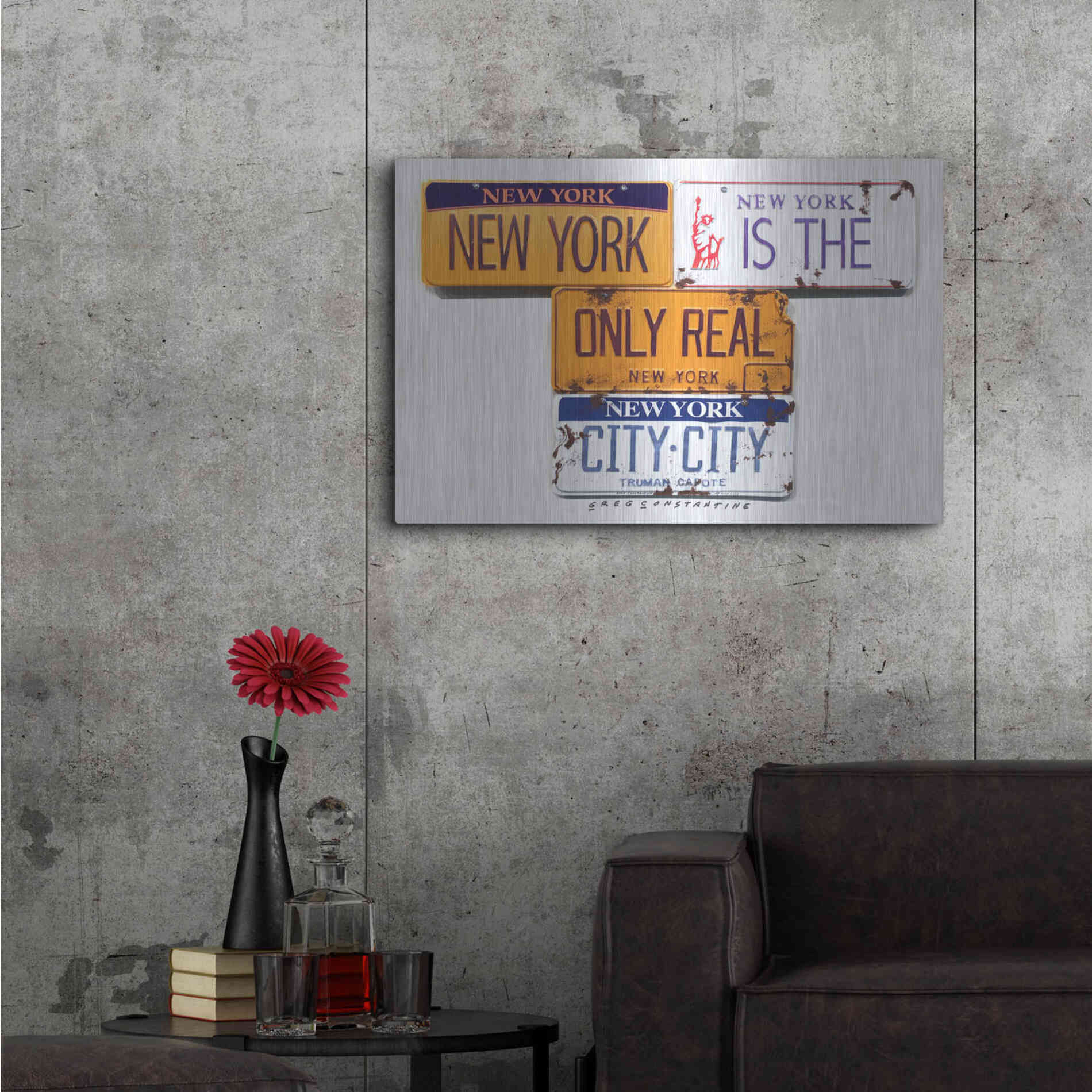Luxe Metal Art 'Capote City City' by Gregory Constantine, Metal Wall Art,36x24