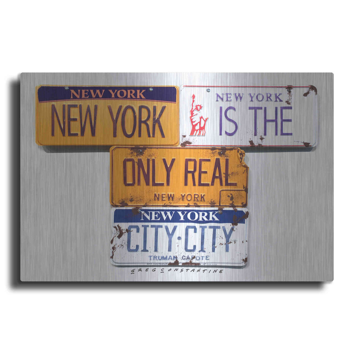 Luxe Metal Art 'Capote City City' by Gregory Constantine, Metal Wall Art
