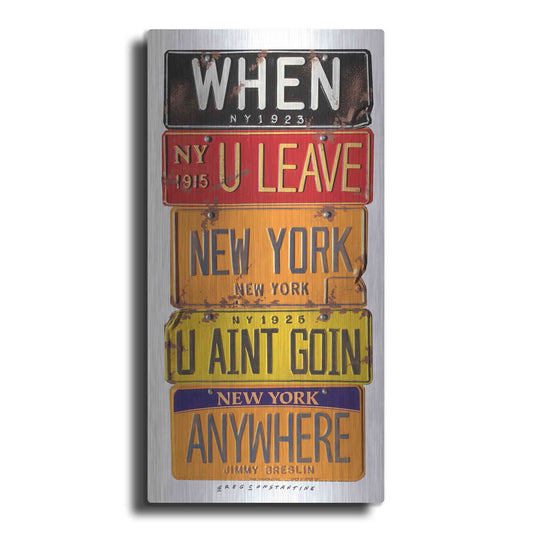 Luxe Metal Art 'Breslin When U Leave New York' by Gregory Constantine, Metal Wall Art