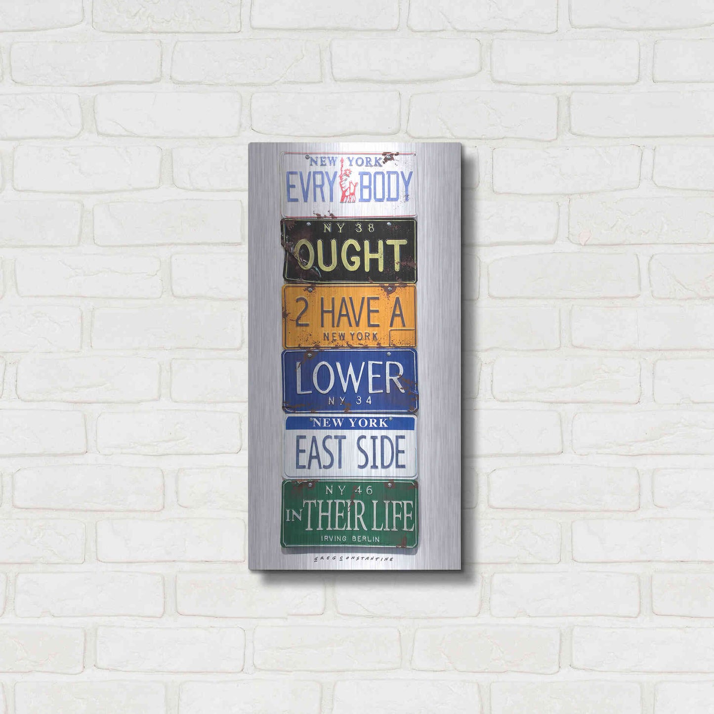 Luxe Metal Art 'Berlin Lower East Side' by Gregory Constantine, Metal Wall Art,12x24