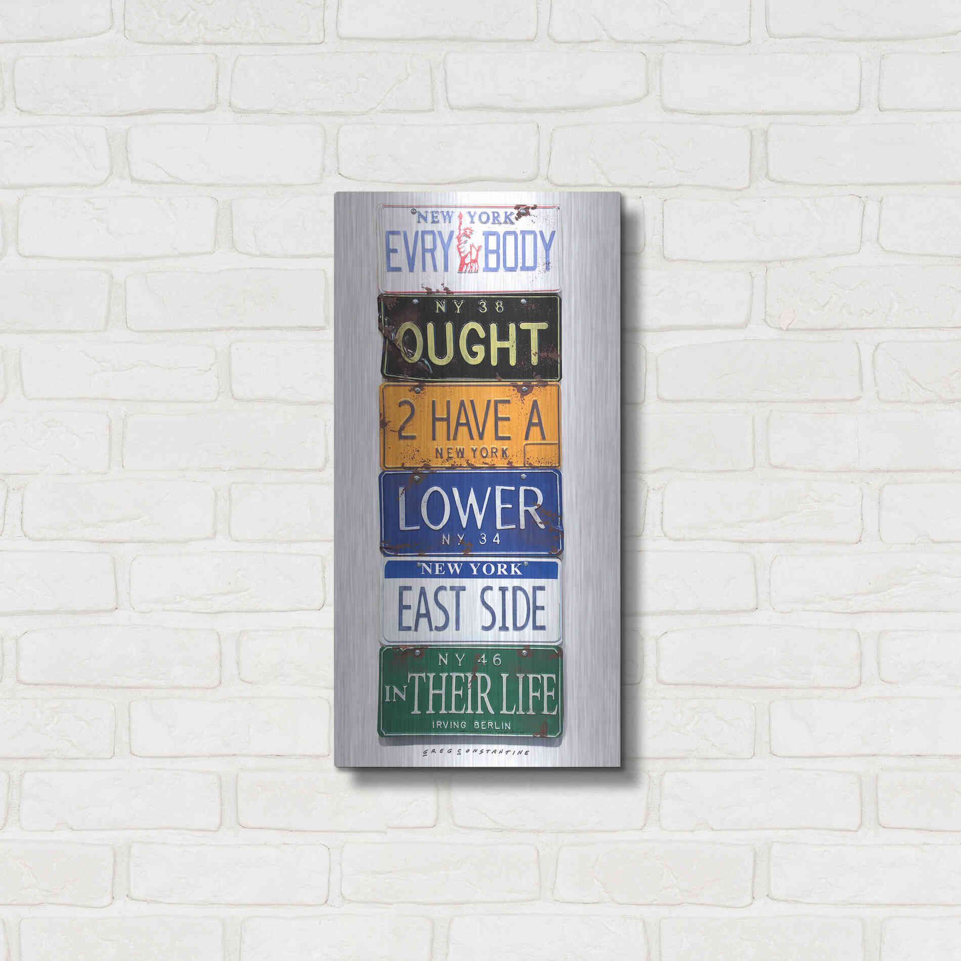 Luxe Metal Art 'Berlin Lower East Side' by Gregory Constantine, Metal Wall Art,12x24