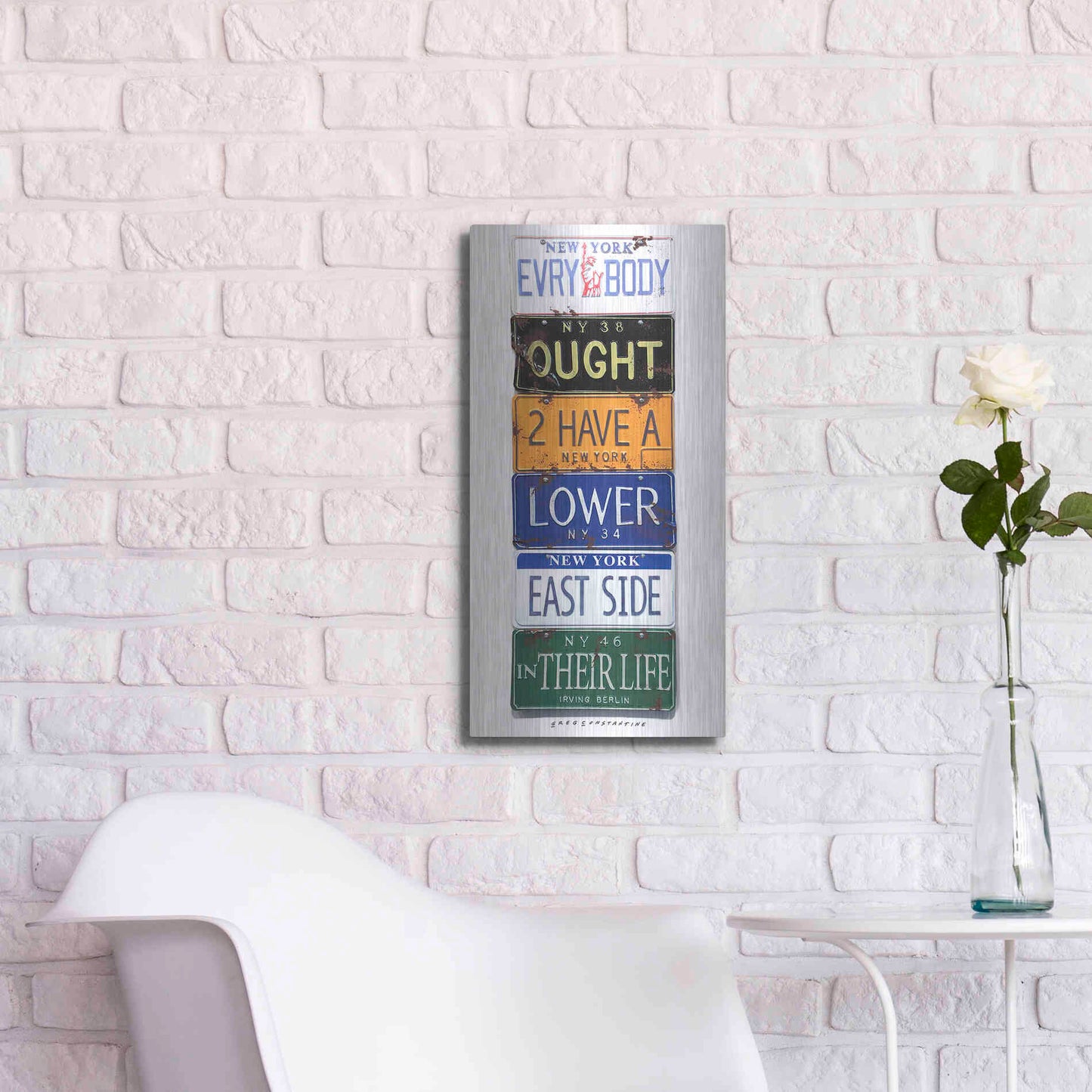 Luxe Metal Art 'Berlin Lower East Side' by Gregory Constantine, Metal Wall Art,12x24