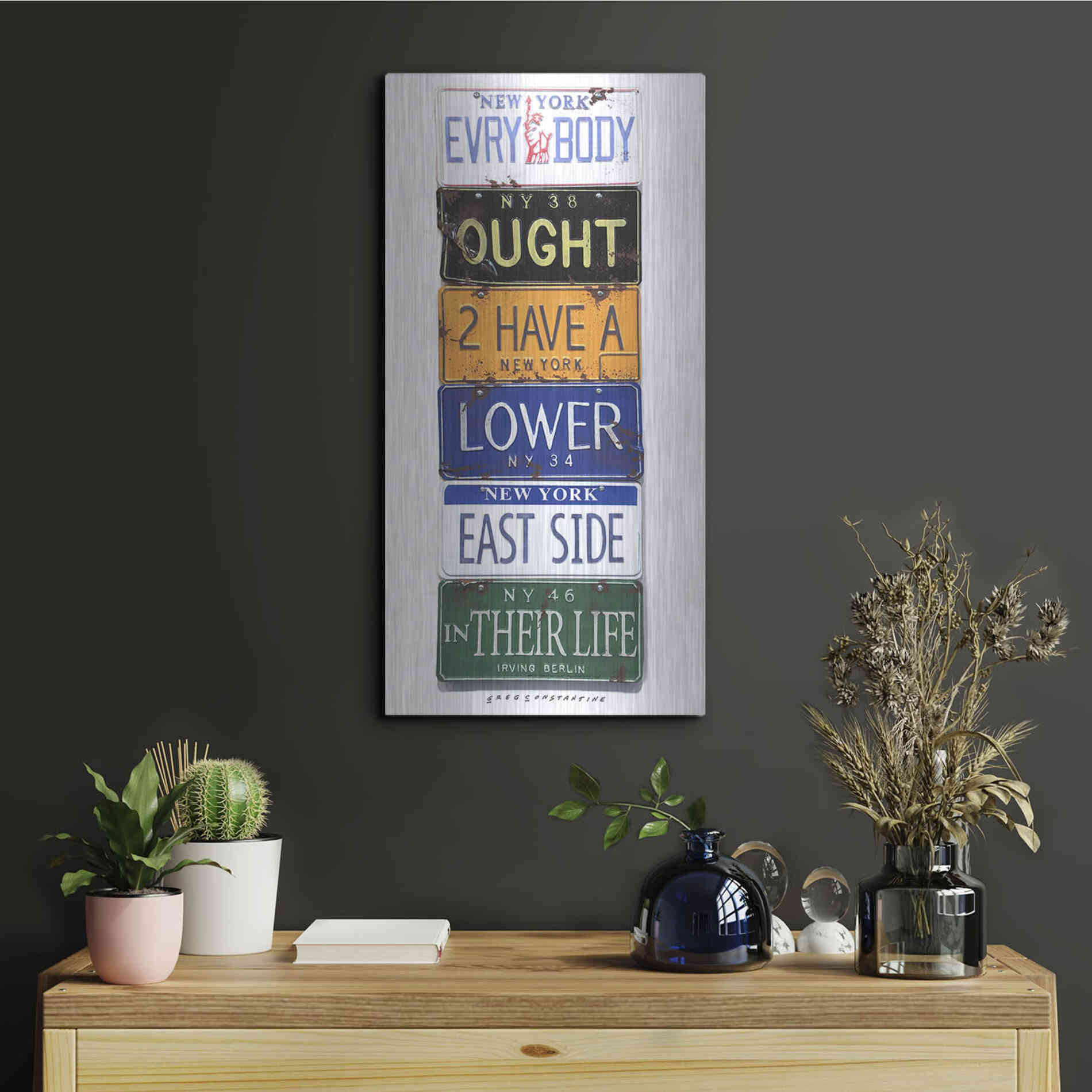 Luxe Metal Art 'Berlin Lower East Side' by Gregory Constantine, Metal Wall Art,12x24