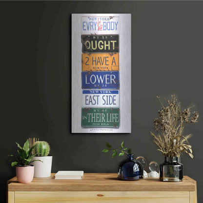 Luxe Metal Art 'Berlin Lower East Side' by Gregory Constantine, Metal Wall Art,12x24