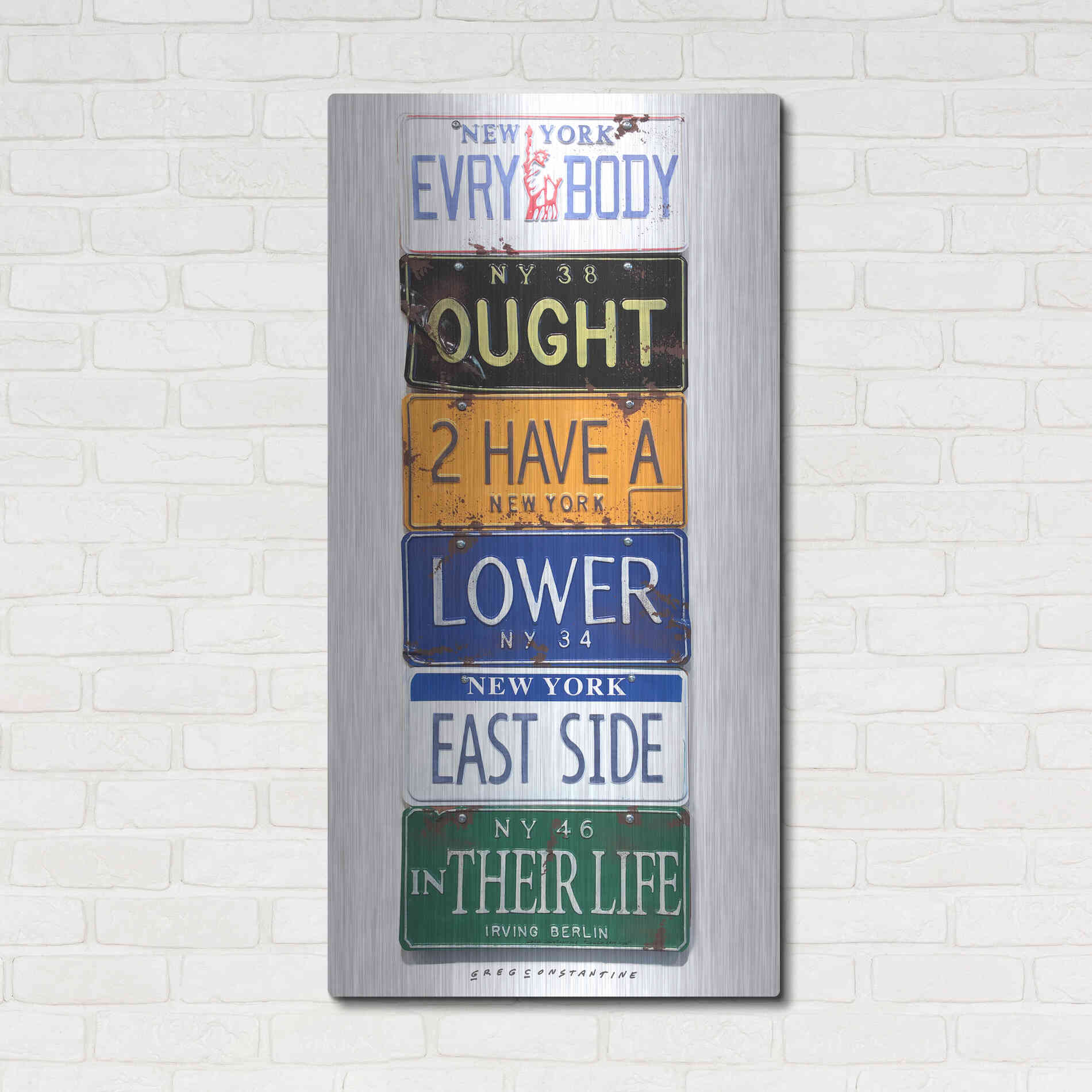 Luxe Metal Art 'Berlin Lower East Side' by Gregory Constantine, Metal Wall Art,24x48