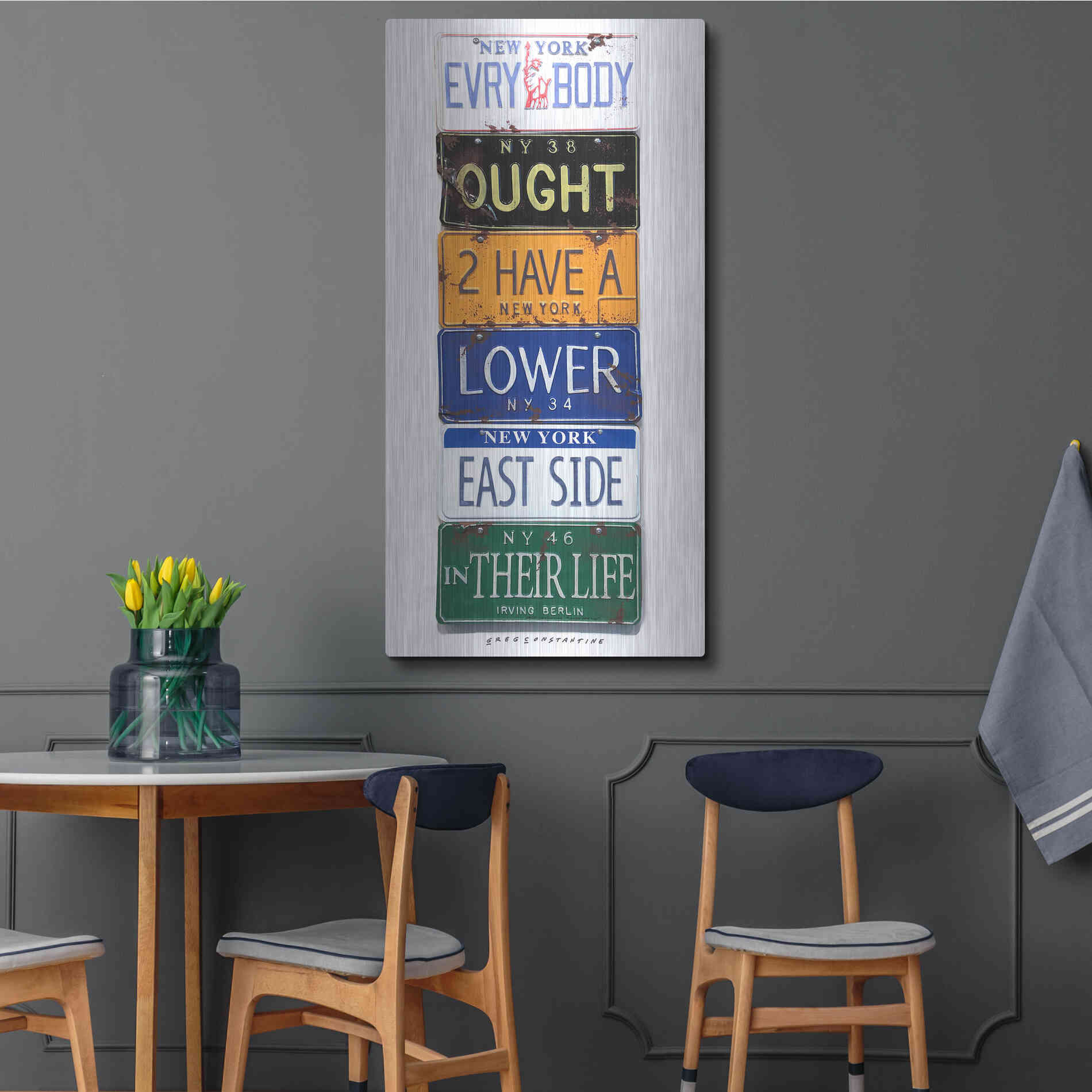 Luxe Metal Art 'Berlin Lower East Side' by Gregory Constantine, Metal Wall Art,24x48