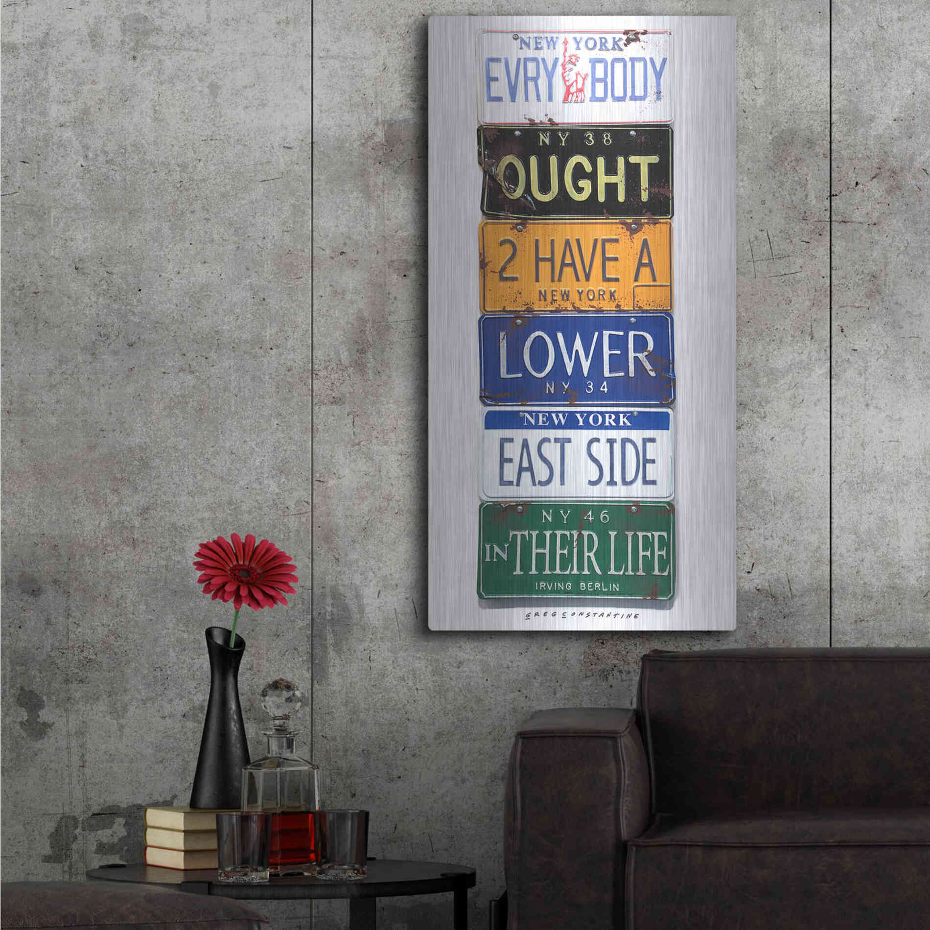 Luxe Metal Art 'Berlin Lower East Side' by Gregory Constantine, Metal Wall Art,24x48