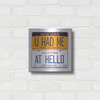 Luxe Metal Art 'Zellweger Hello' by Gregory Constantine, Metal Wall Art,12x12
