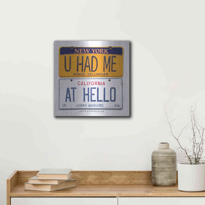 Luxe Metal Art 'Zellweger Hello' by Gregory Constantine, Metal Wall Art,12x12