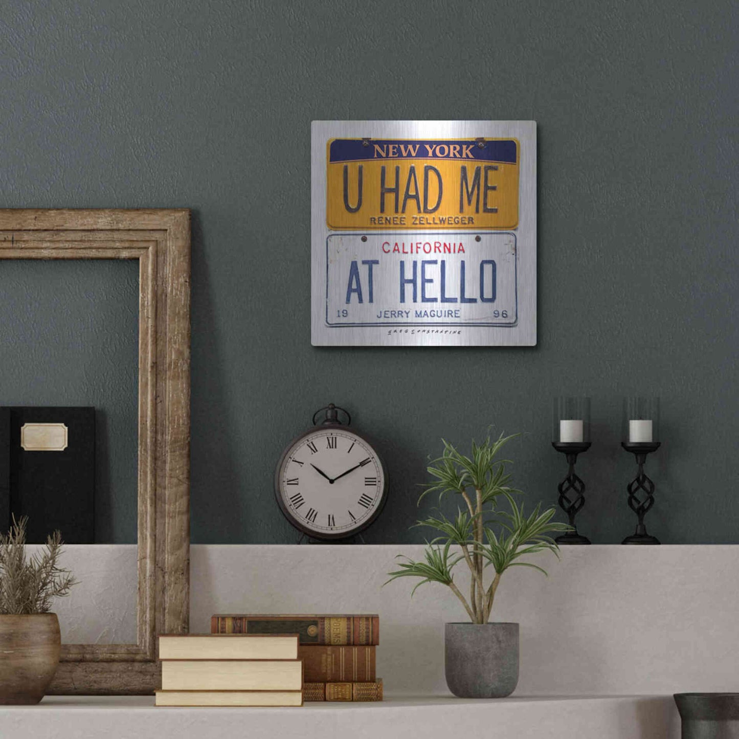 Luxe Metal Art 'Zellweger Hello' by Gregory Constantine, Metal Wall Art,12x12