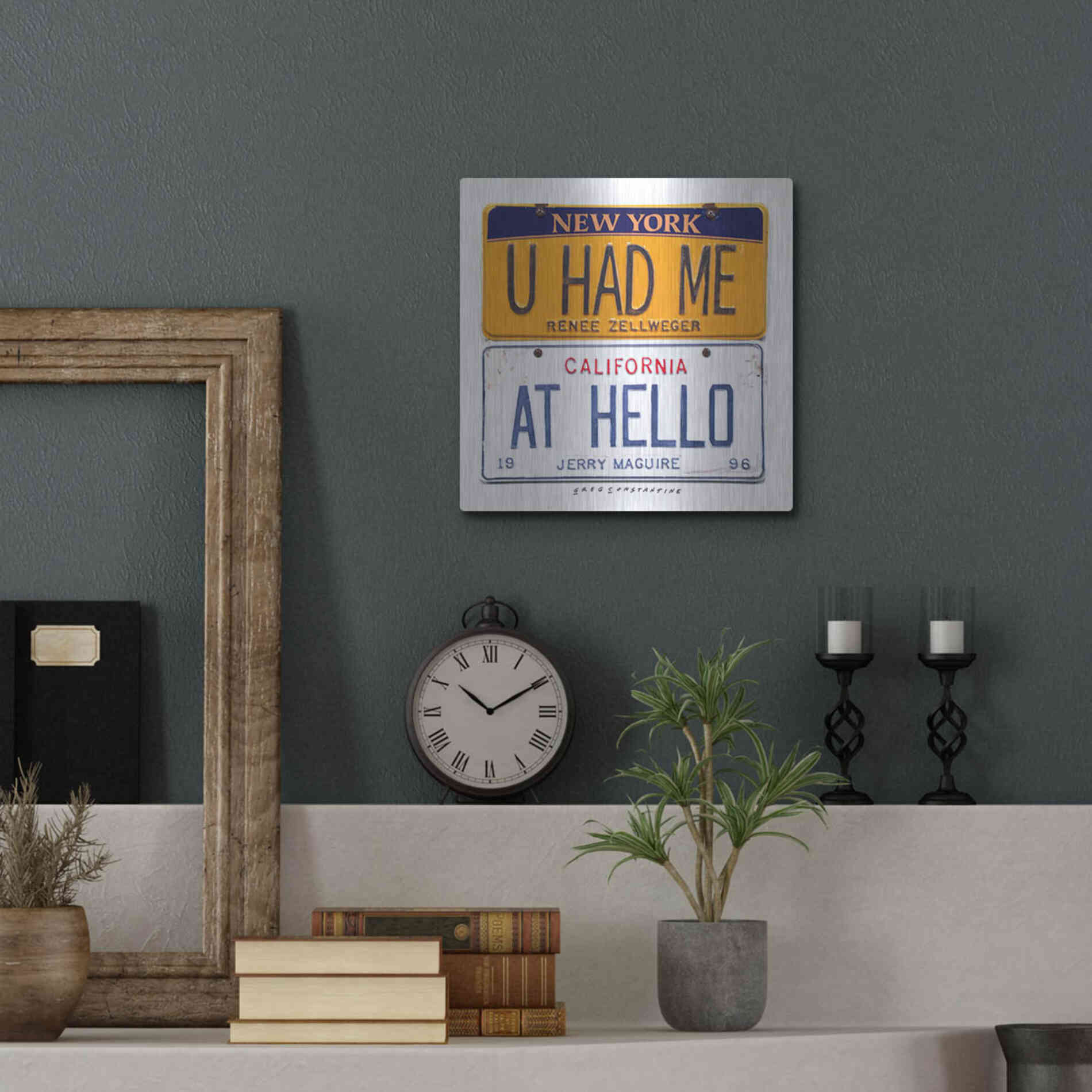 Luxe Metal Art 'Zellweger Hello' by Gregory Constantine, Metal Wall Art,12x12