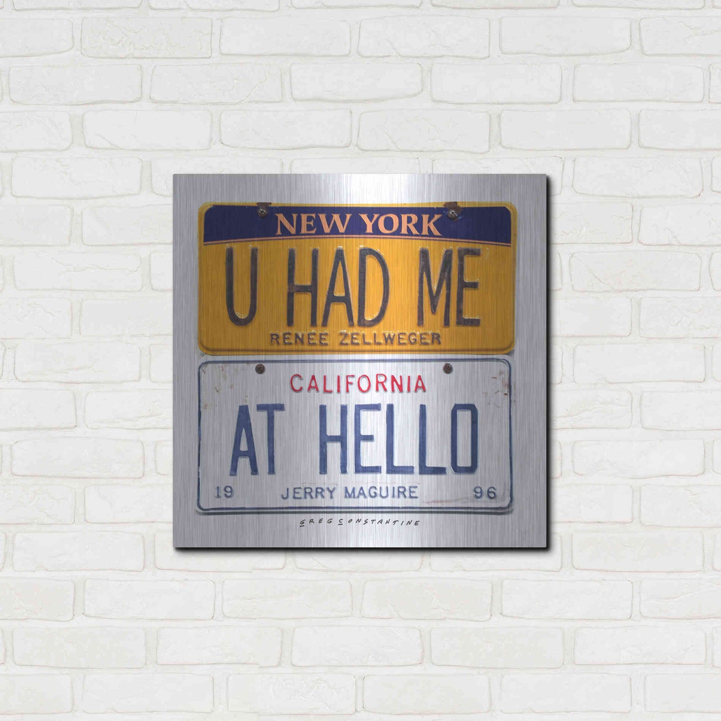 Luxe Metal Art 'Zellweger Hello' by Gregory Constantine, Metal Wall Art,24x24