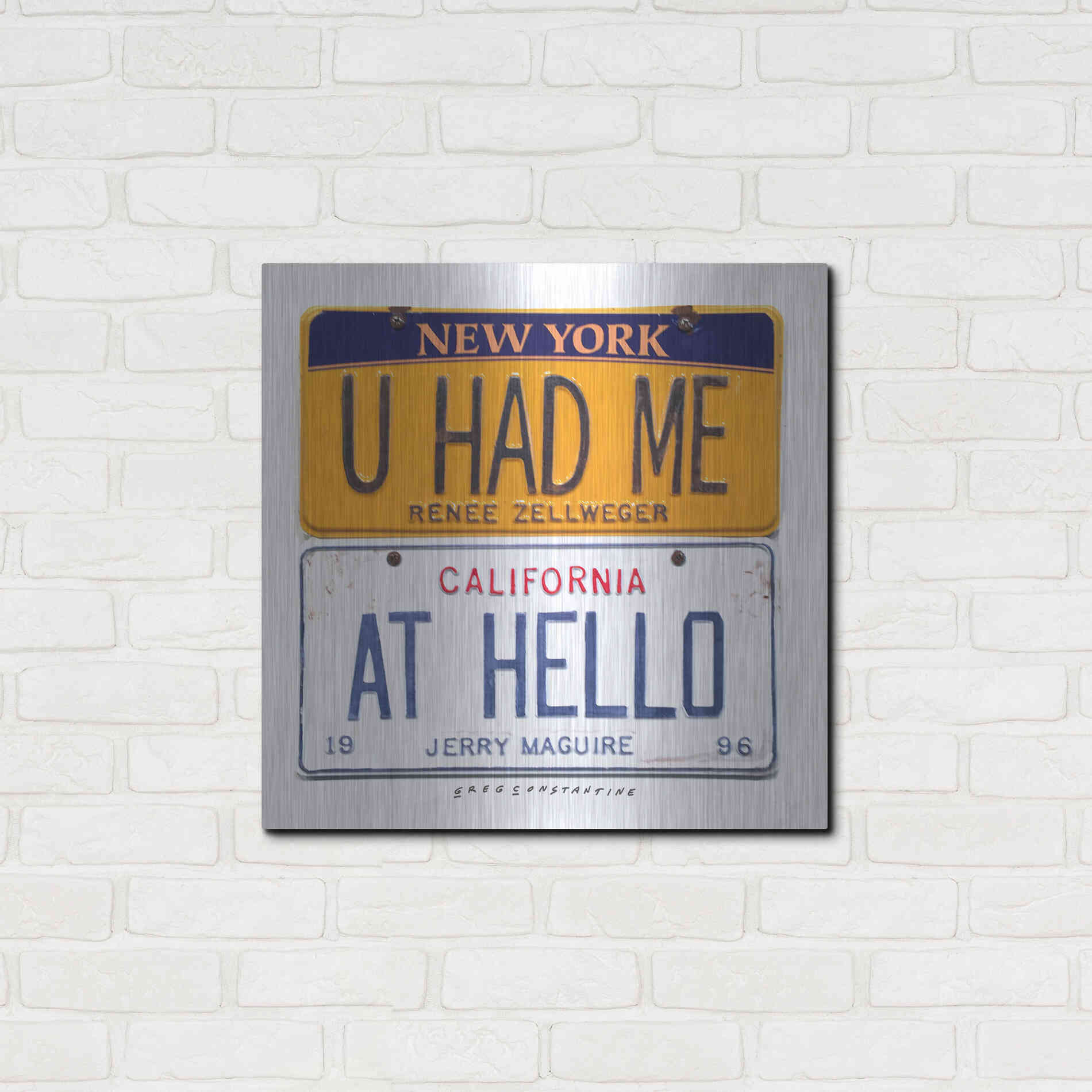 Luxe Metal Art 'Zellweger Hello' by Gregory Constantine, Metal Wall Art,24x24