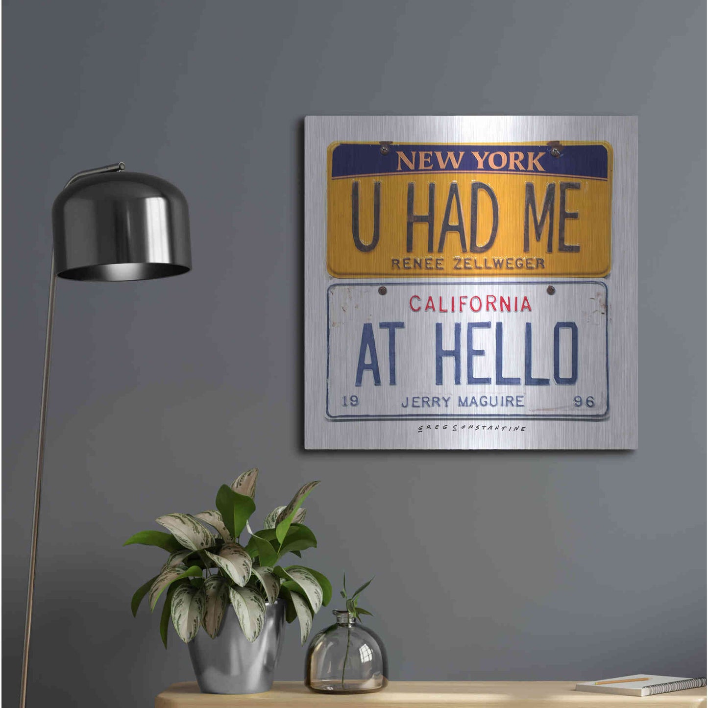 Luxe Metal Art 'Zellweger Hello' by Gregory Constantine, Metal Wall Art,24x24