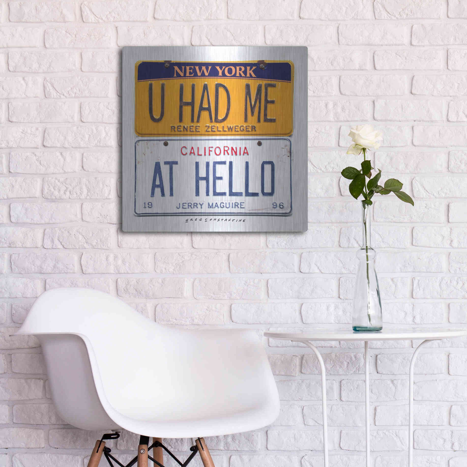 Luxe Metal Art 'Zellweger Hello' by Gregory Constantine, Metal Wall Art,24x24