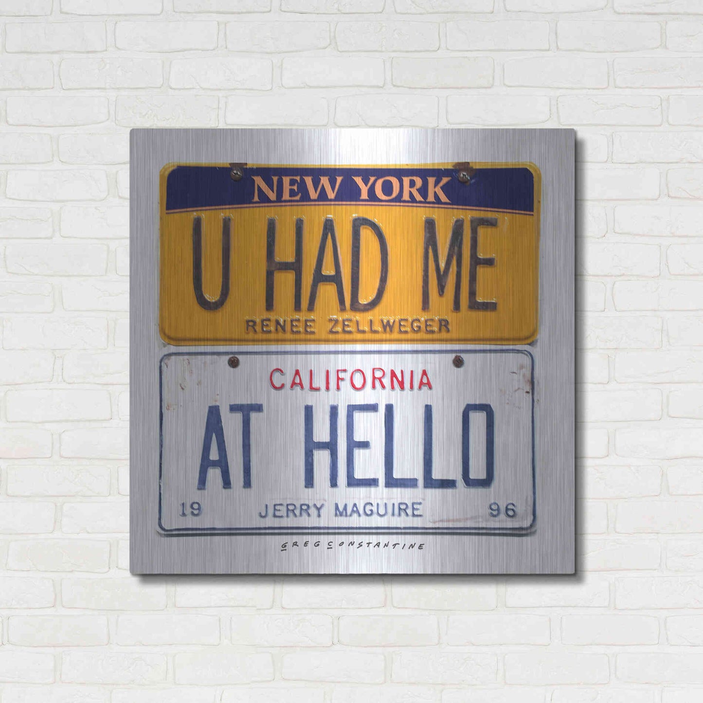 Luxe Metal Art 'Zellweger Hello' by Gregory Constantine, Metal Wall Art,36x36