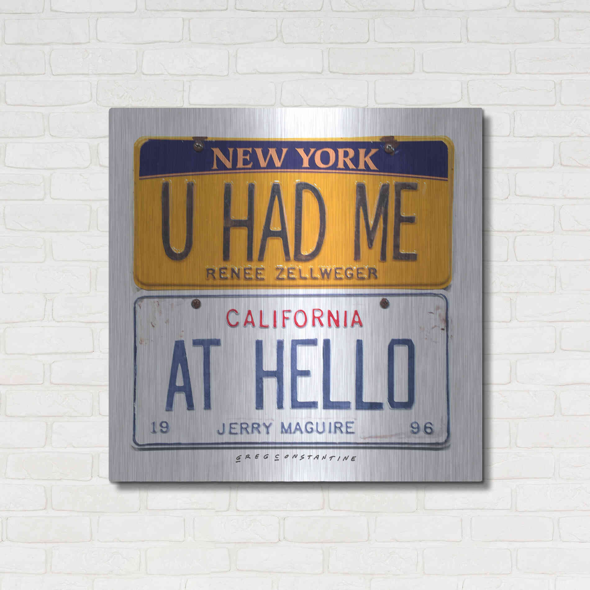 Luxe Metal Art 'Zellweger Hello' by Gregory Constantine, Metal Wall Art,36x36