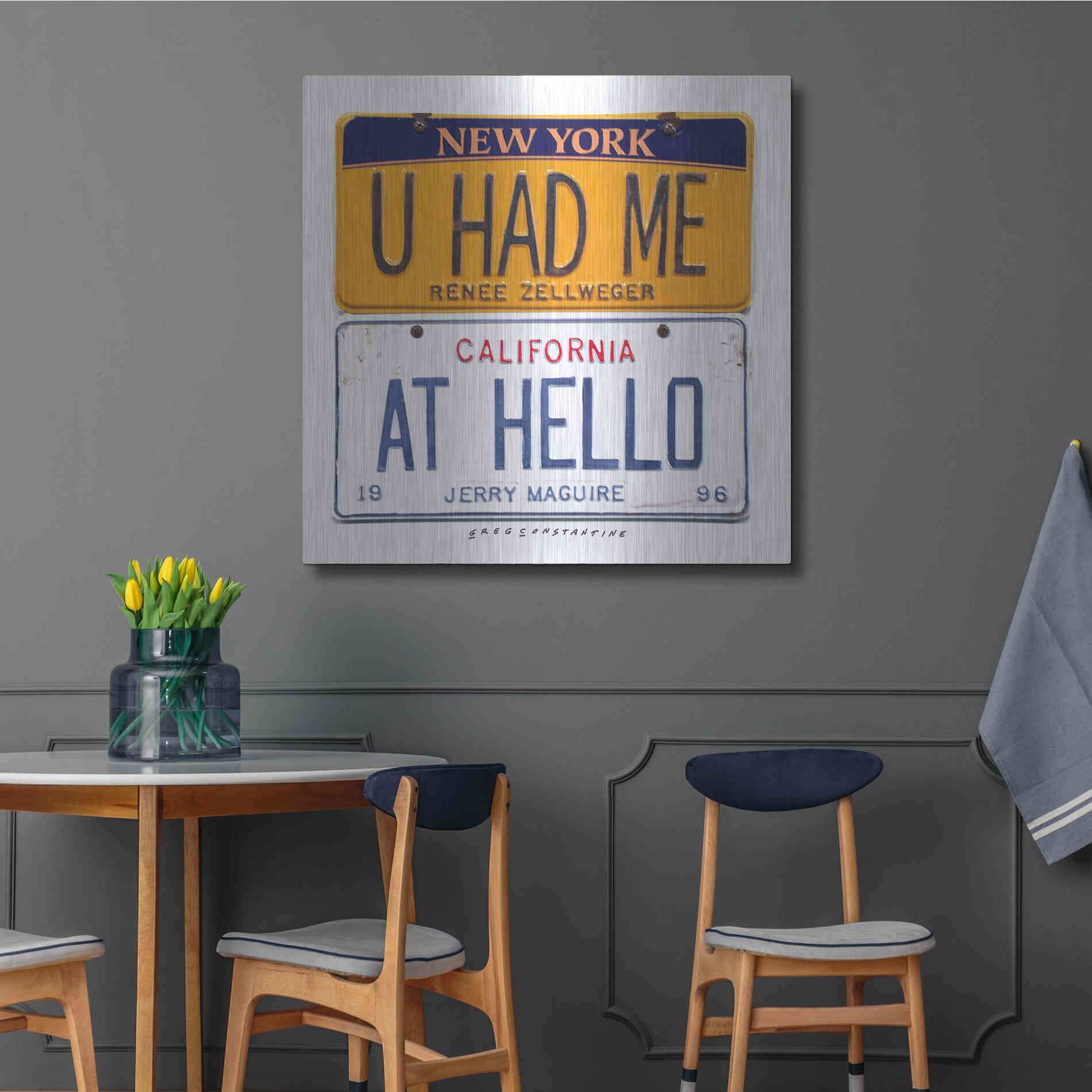 Luxe Metal Art 'Zellweger Hello' by Gregory Constantine, Metal Wall Art,36x36