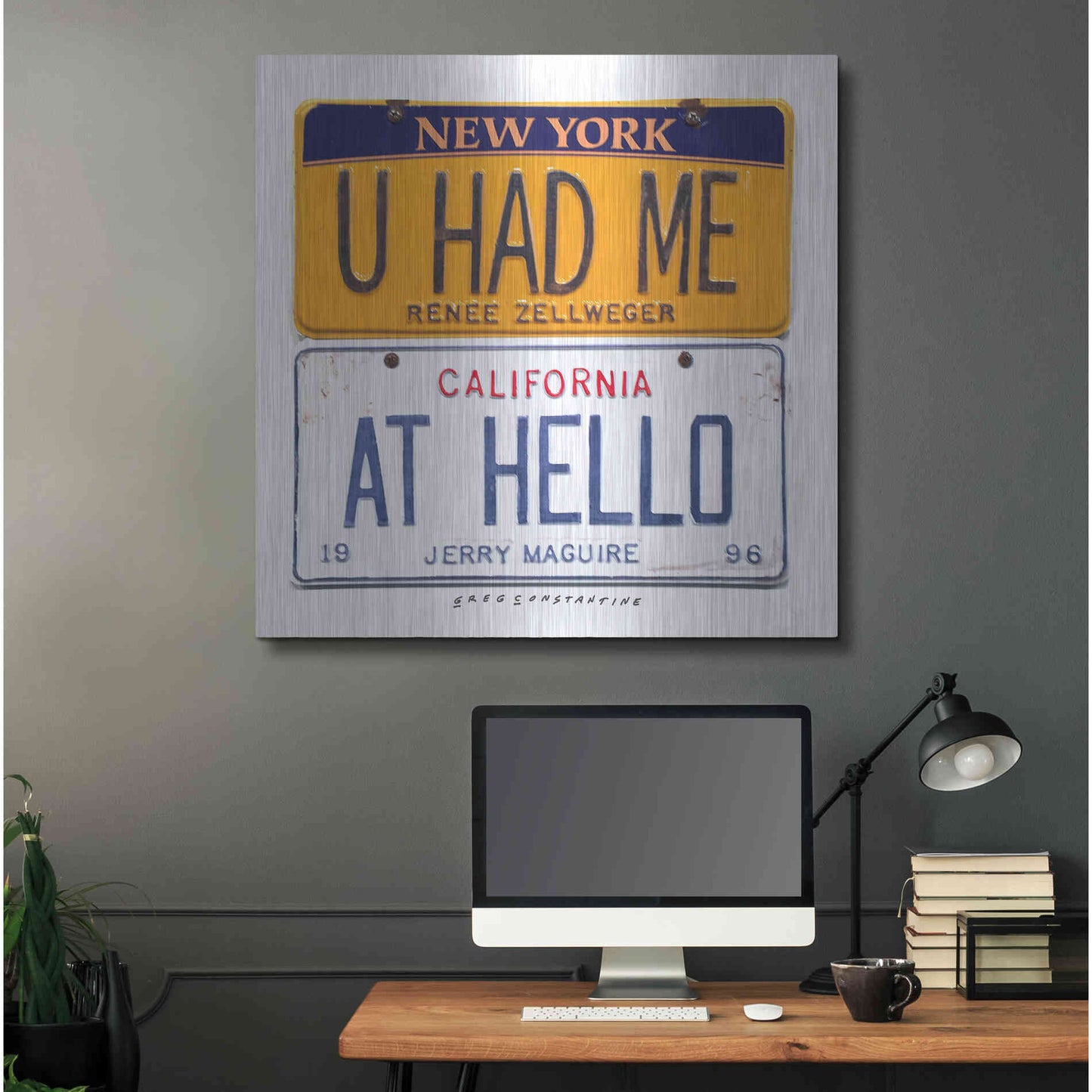 Luxe Metal Art 'Zellweger Hello' by Gregory Constantine, Metal Wall Art,36x36