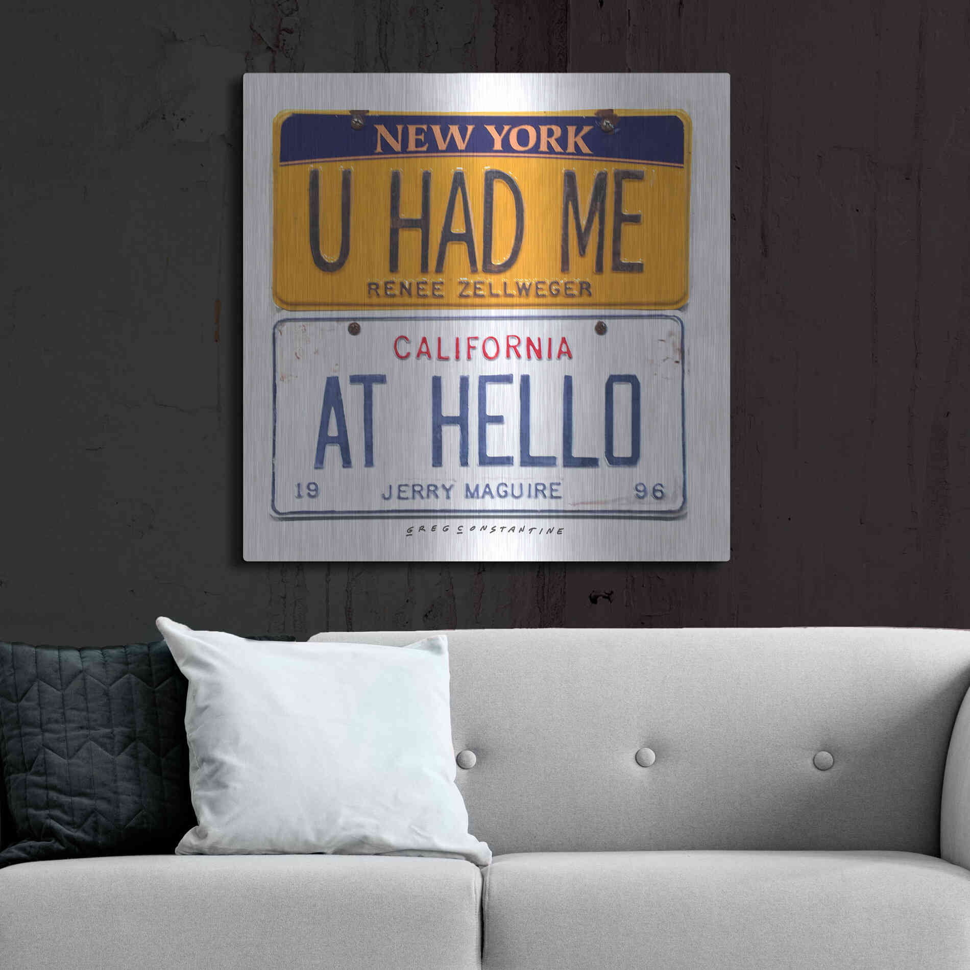 Luxe Metal Art 'Zellweger Hello' by Gregory Constantine, Metal Wall Art,36x36