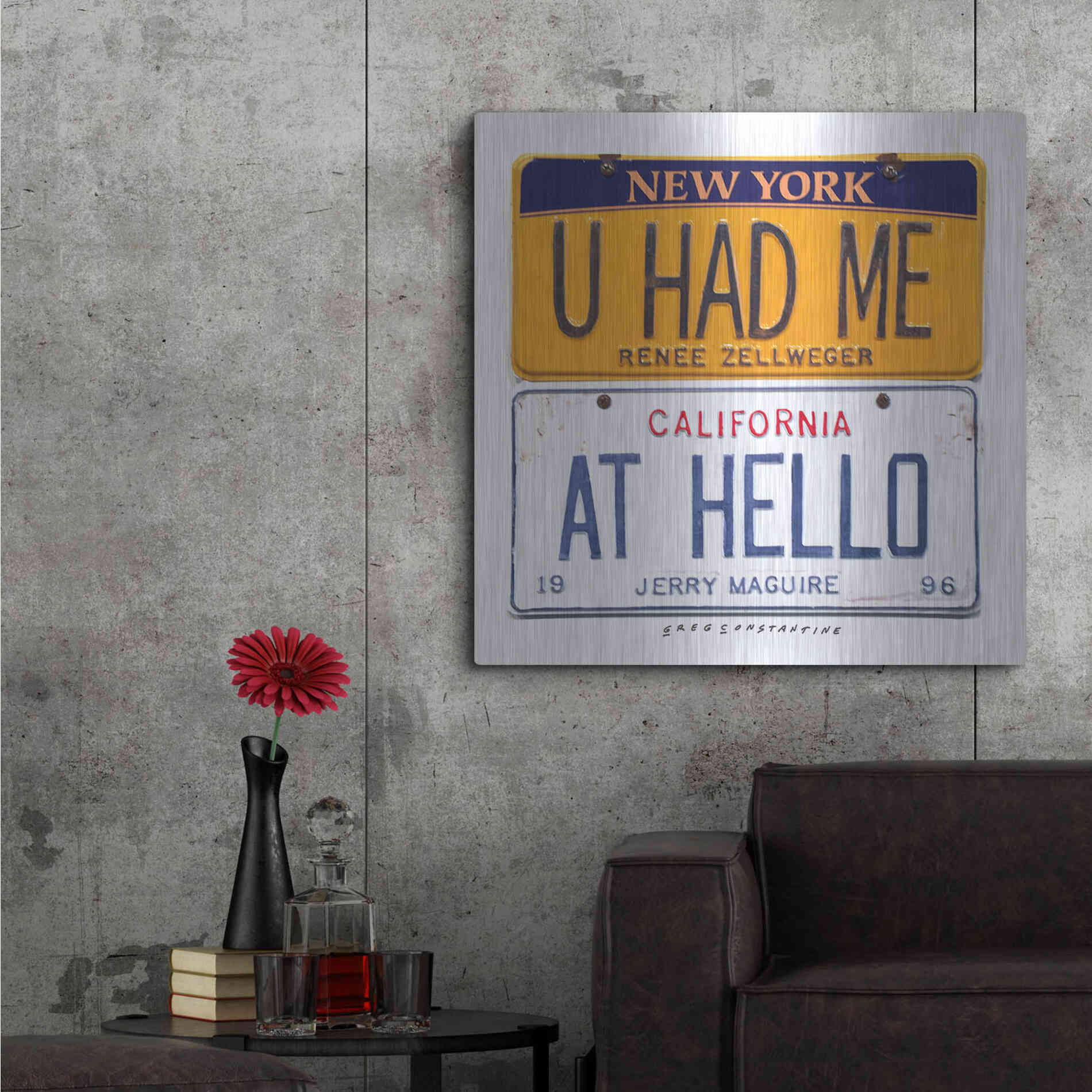 Luxe Metal Art 'Zellweger Hello' by Gregory Constantine, Metal Wall Art,36x36