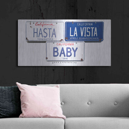 Luxe Metal Art 'Schwarzenneger Hasta La Vista' by Gregory Constantine, Metal Wall Art,48x24